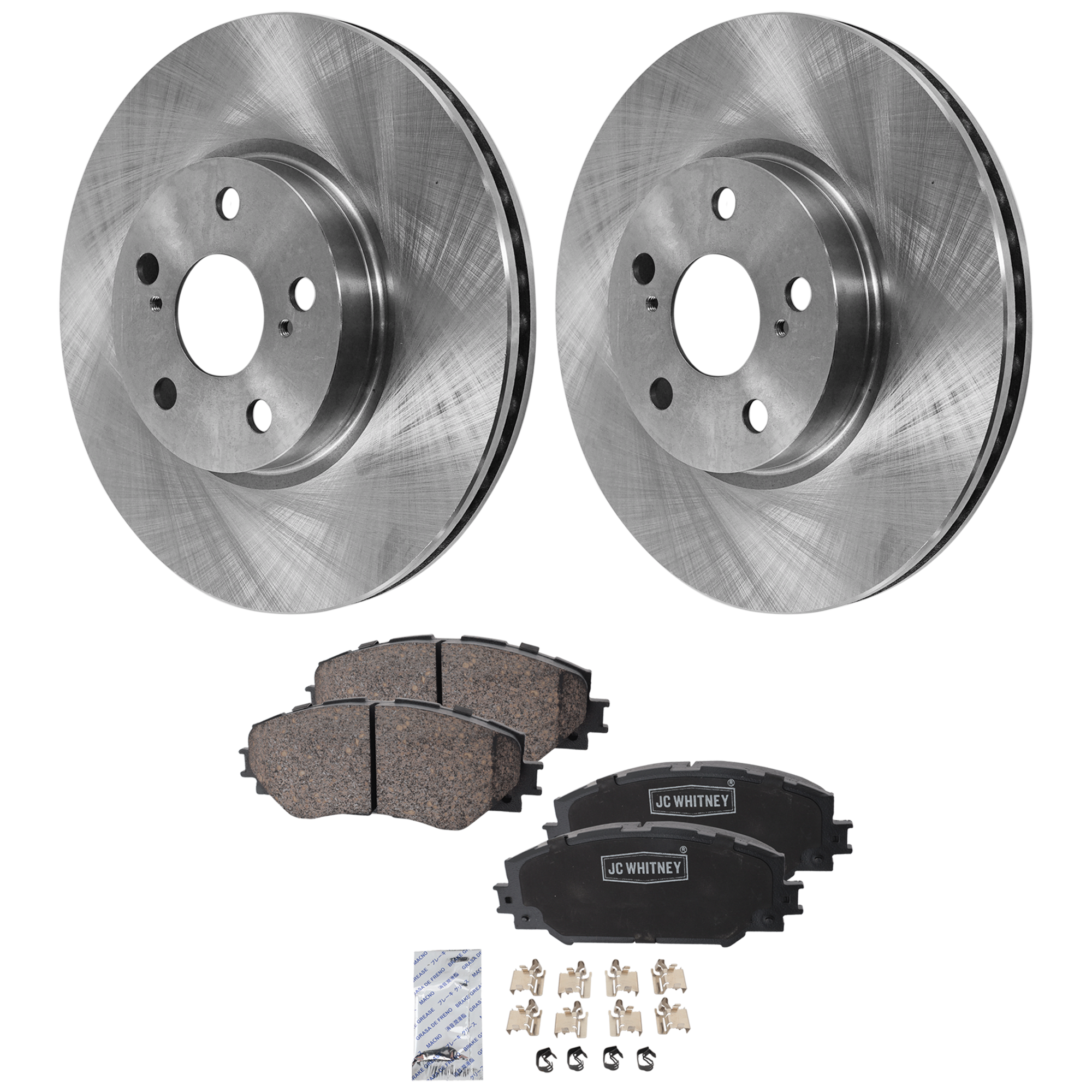 AM COROLLA 09-19 FRONT BRAKE DISC AND PAD KIT 2 Wheel Set SKU KIT 102425 GD369 OEM 4351202270-4351212710-43512022
