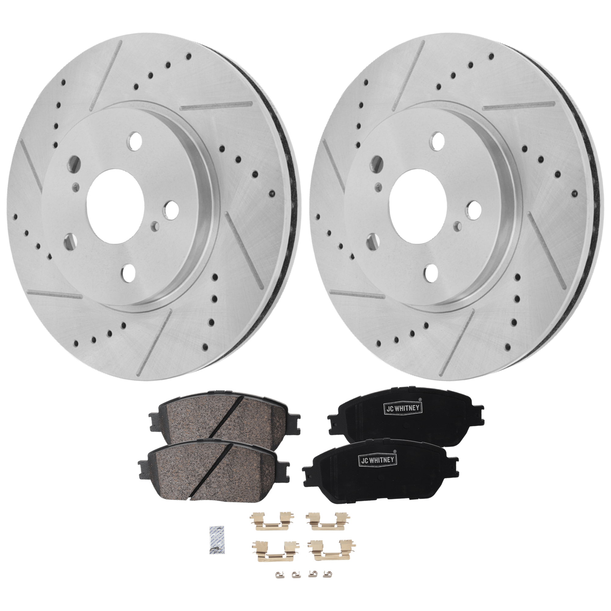 AM SIENNA 04-10 FRONT BRAKE DISC AND PAD KIT 2 Wheel Set SKU KIT 102425 GD379 OEM 19380-31314-31451-44627-145471