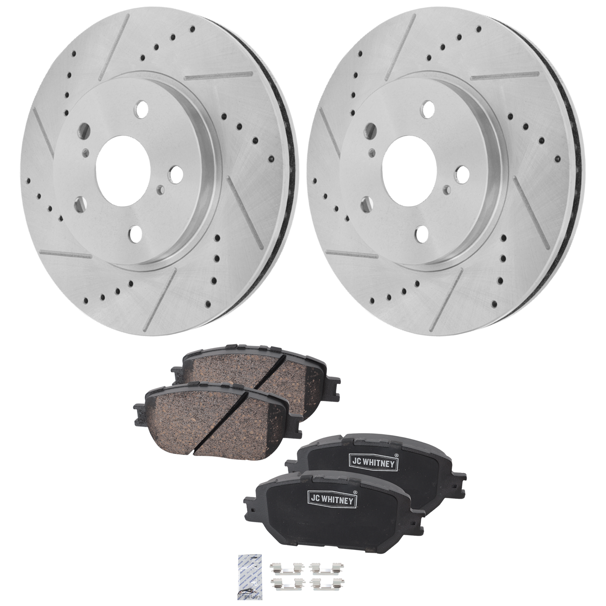 AM IS250-09-15 FRONT BRAKE DISC AND PAD KIT 2 Wheel Set SKU KIT 102425 GD380 OEM 19380-31314-31451-44627-145471