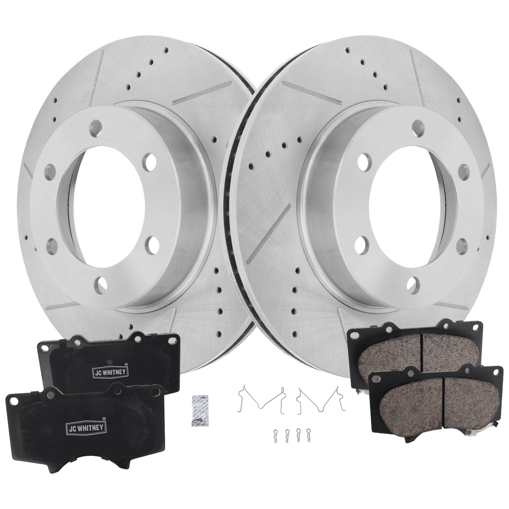 AM SEQUOIA 03-07 FRONT BRAKE DISC AND PAD KIT 2 Wheel Set SKU KIT 102425 GD407 OEM 19694-31267-96931-107524-14529