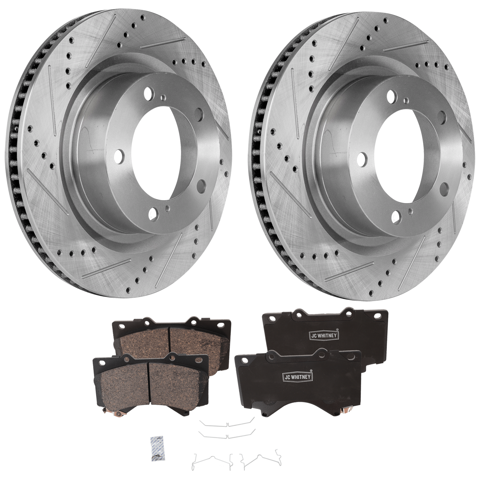 AM TUNDRA 07-21 FRONT BRAKE DISC AND PAD KIT 2 Wheel Set SKU KIT 102425 GD409 OEM 90076136-980583FZN HC31482X 04
