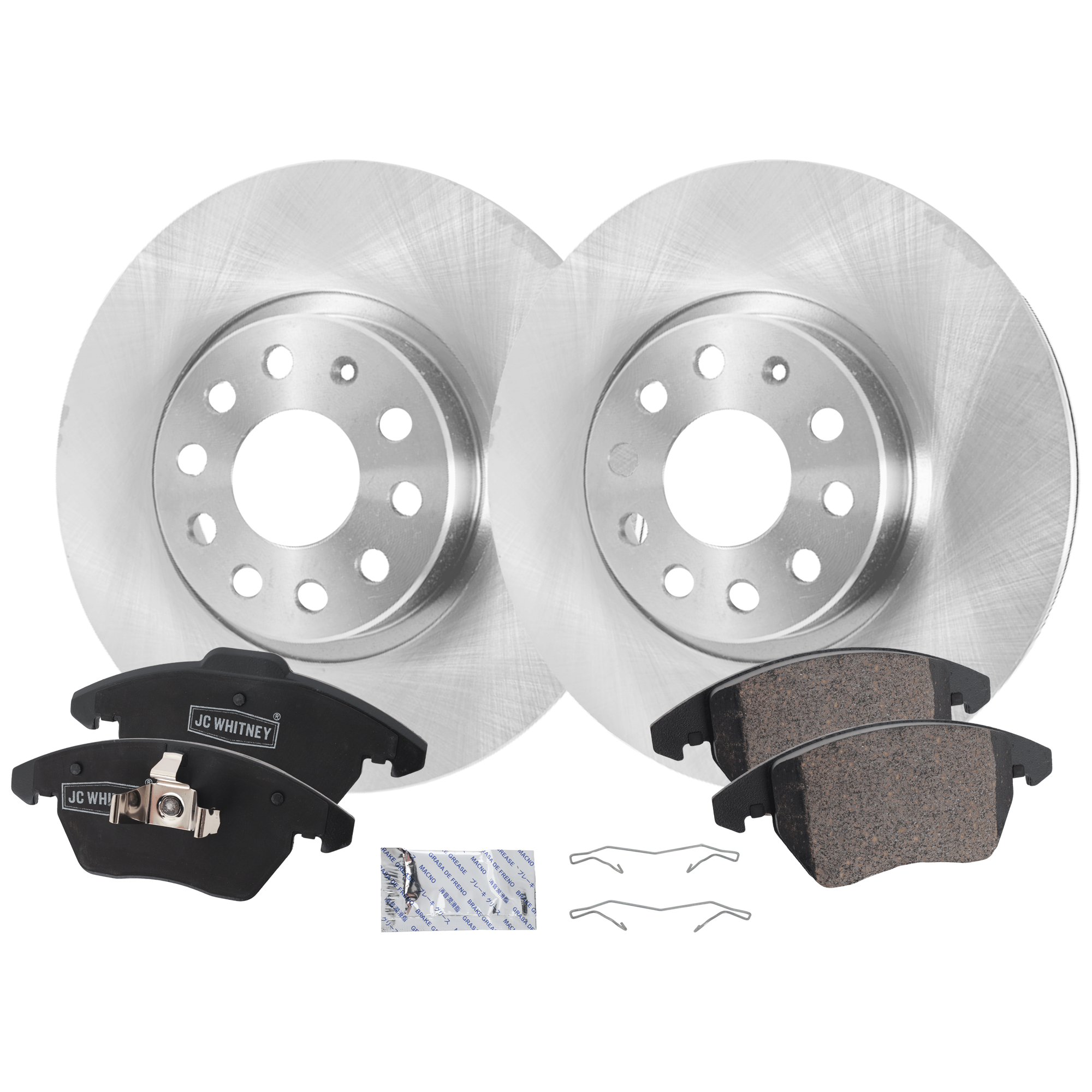 AM JETTA 11-18 FRONT BRAKE DISC AND PAD KIT 2 Wheel Set SKU KIT 102425 GD414 OEM 1K0615301AA 1609987980-425260