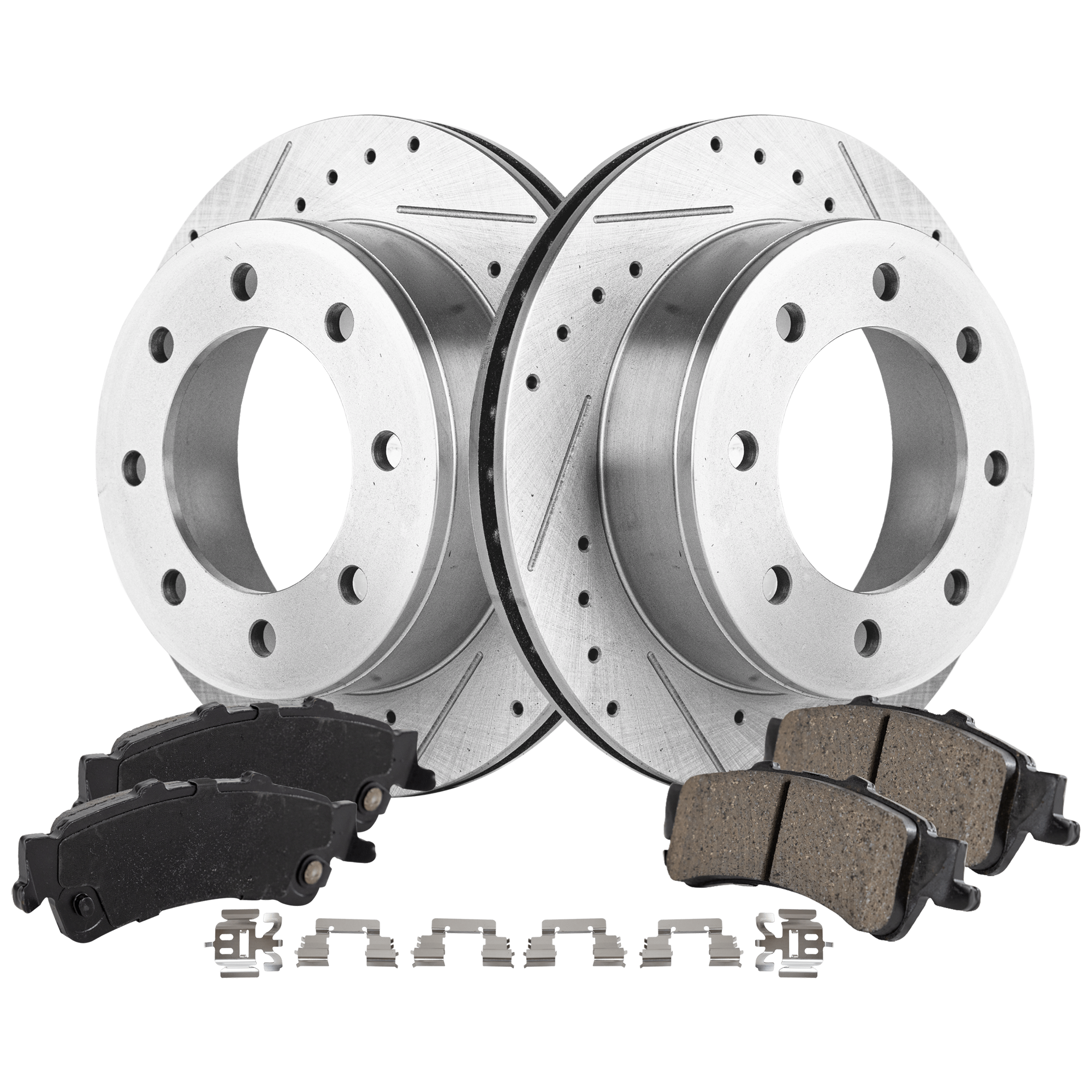 AM SIERRA 1500 SILVERADO 1500-04-04 REAR BRAKE DISC AND PAD KIT 2 Wheel Set SKU KIT 102425 GD489 OEM 19952-55055-56828-86828-101008