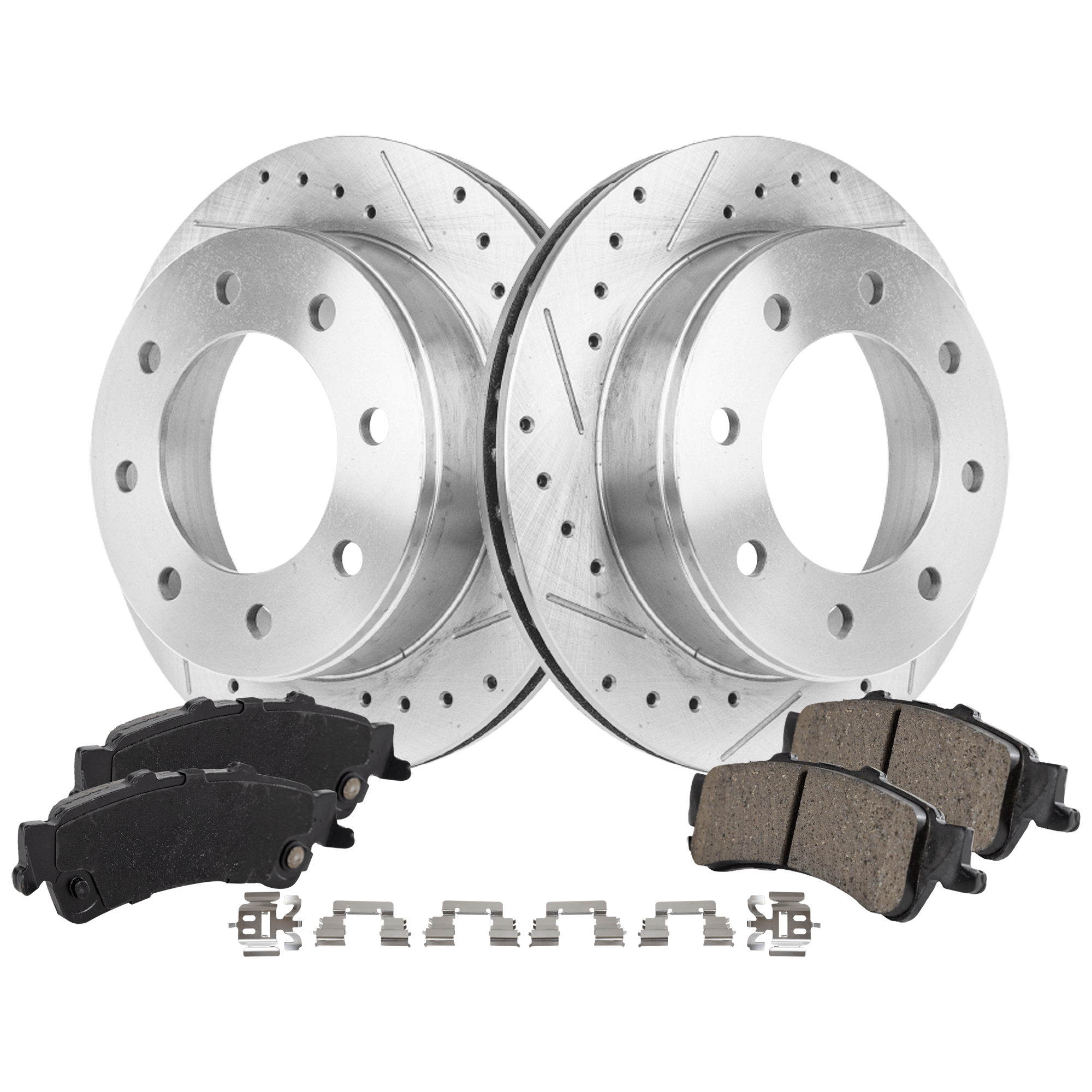 AM SILVERADO 1500-04-05 REAR BRAKE DISC AND PAD KIT 2 Wheel Set SKU KIT 102425 GD493 OEM 19326-41243-55057-55120-56830