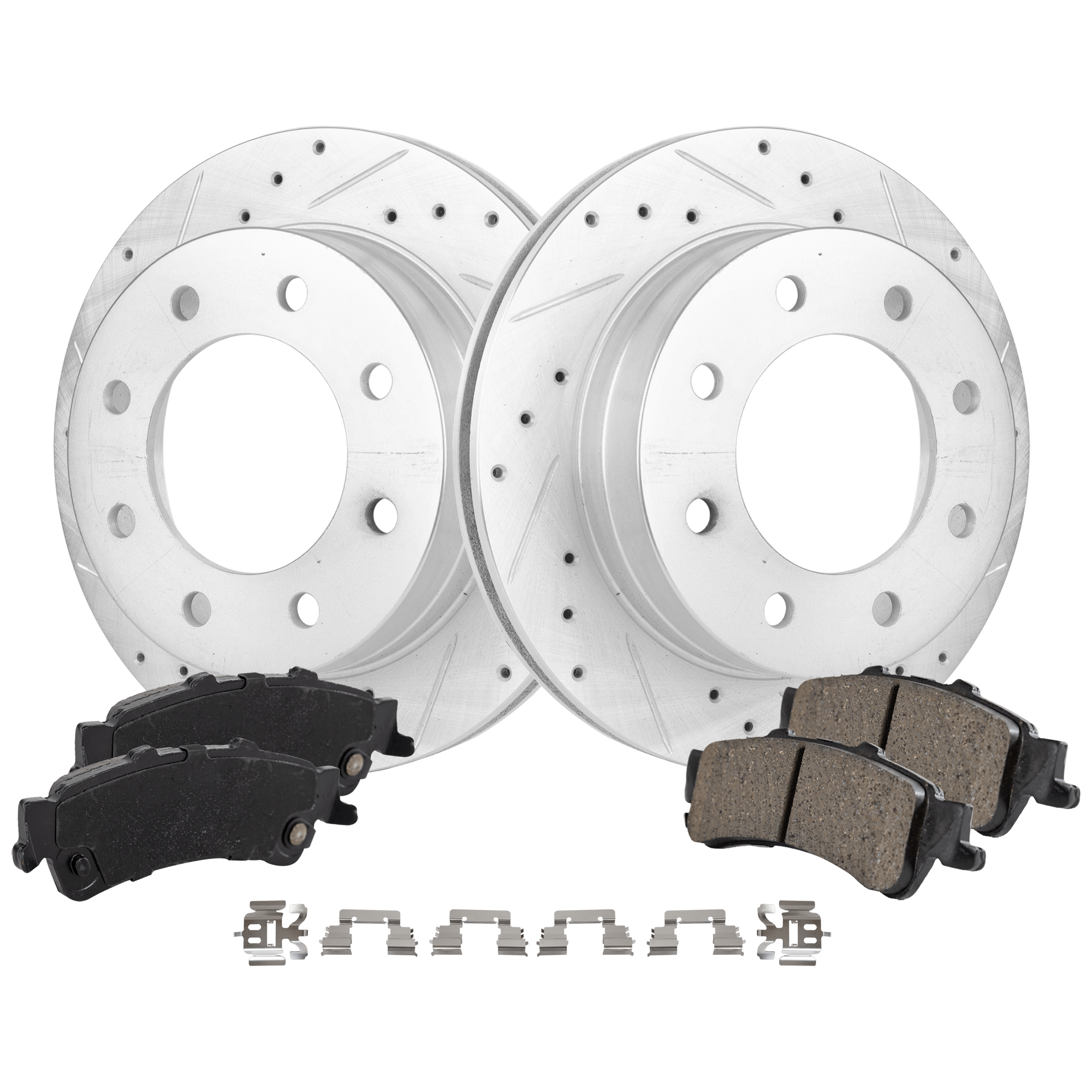 AM SILVERADO 1500-05-05 REAR BRAKE DISC AND PAD KIT 2 Wheel Set SKU KIT 102425 GD498 OEM 27374-55086-145466-580173-8801