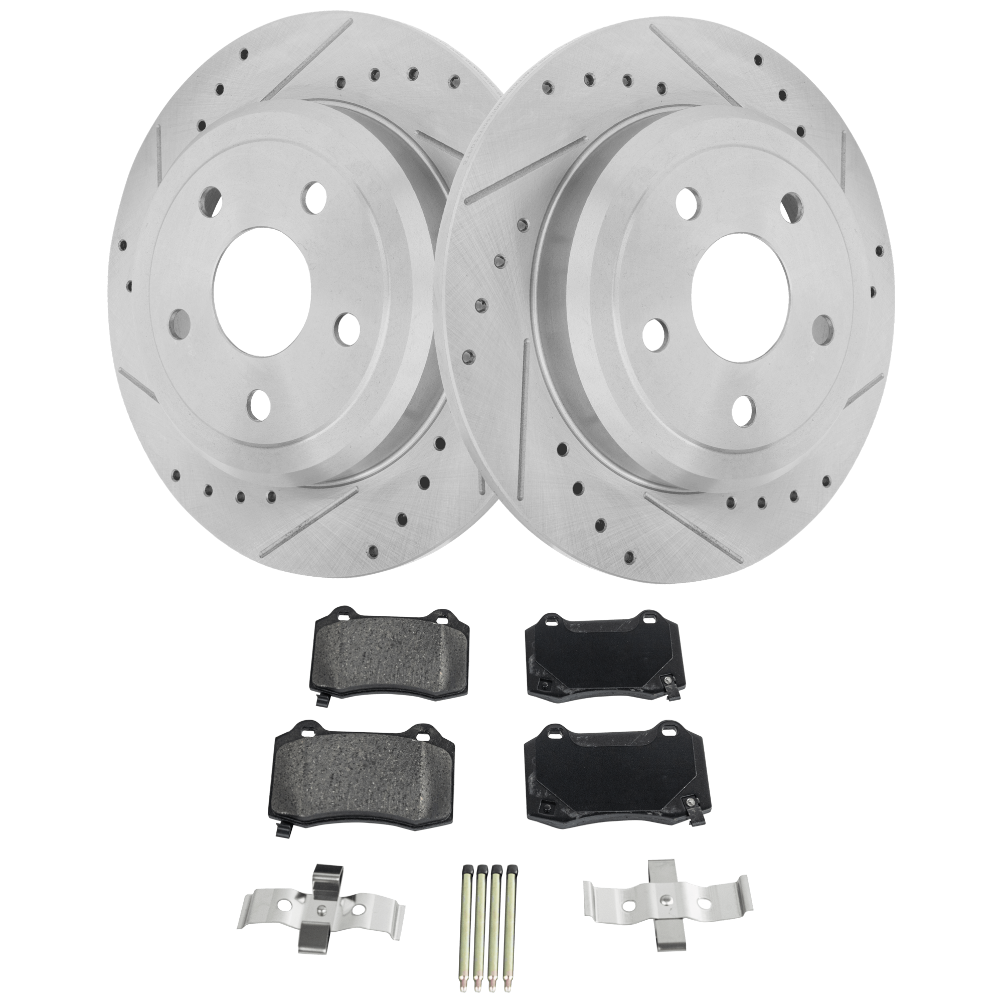 AM DURANGO 18-20 REAR BRAKE DISC AND PAD KIT 2 Wheel Set SKU KIT 102425 GD501 OEM 43178-53061-850237-60042004-53
