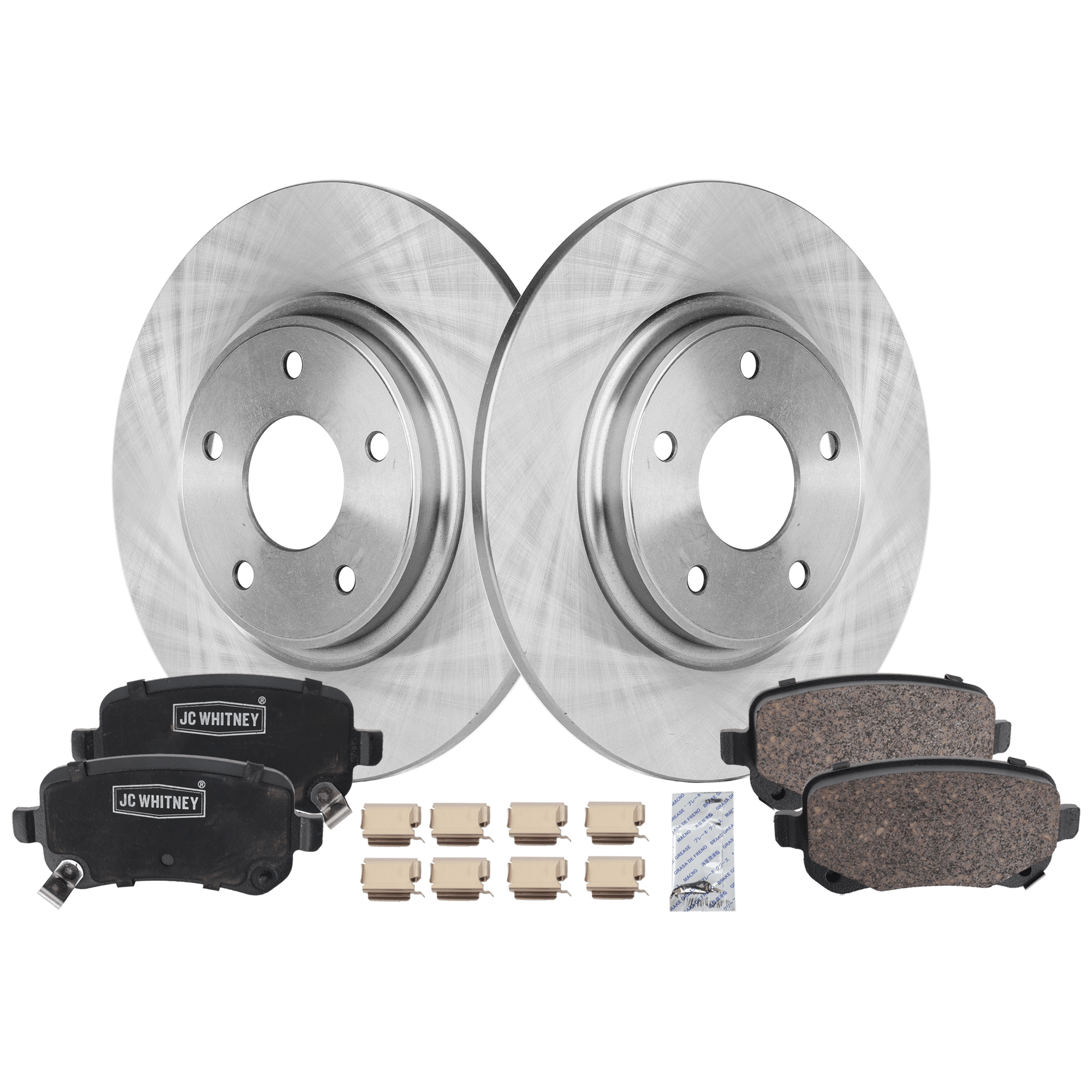 AM GRAND CARAVAN TOWN COUNTRY 12-12 REAR BRAKE DISC AND PAD KIT 2 Wheel Set SKU KIT 102425 GD502 OEM 43180-53069-780965-850314-6004