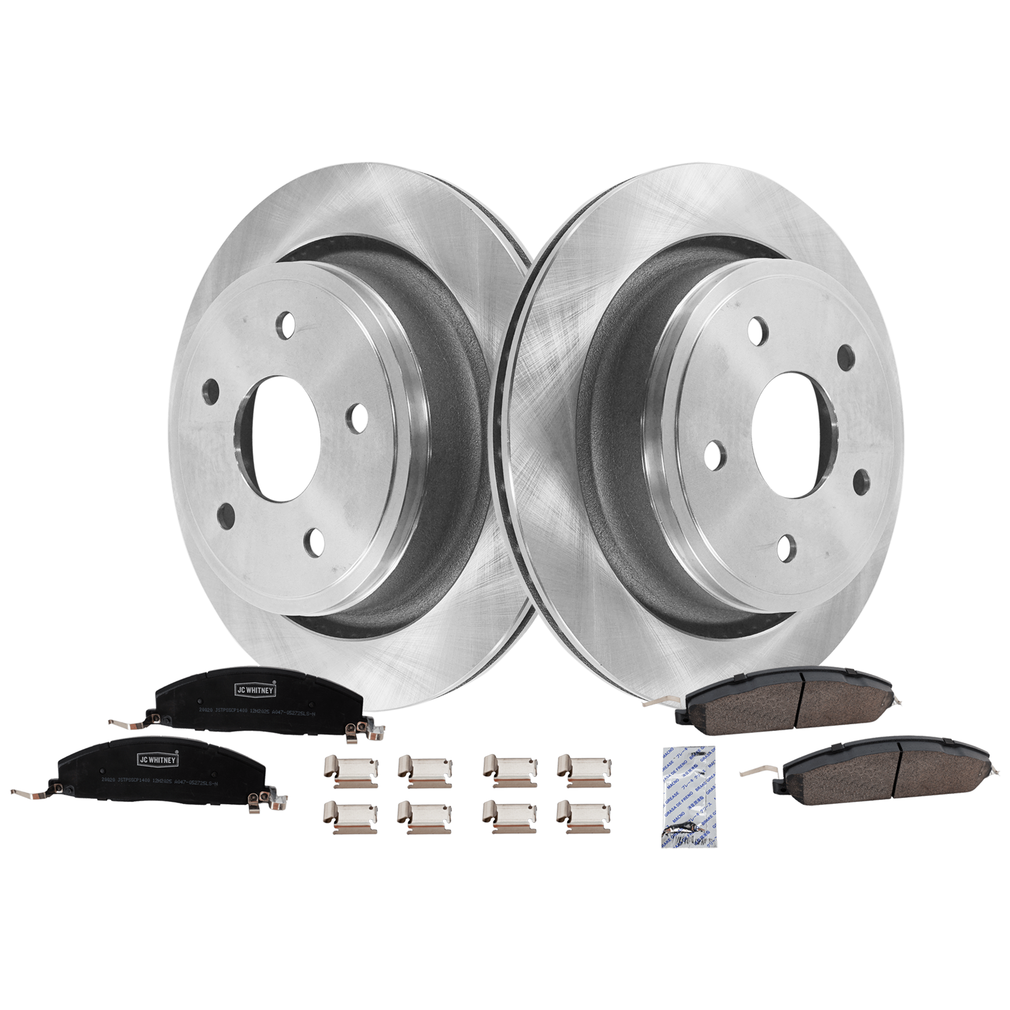 AM RAM 1500-12-12 REAR BRAKE DISC AND PAD KIT 2 Wheel Set SKU KIT 102425 GD507 OEM 52009968AA 52009968AC 68049158
