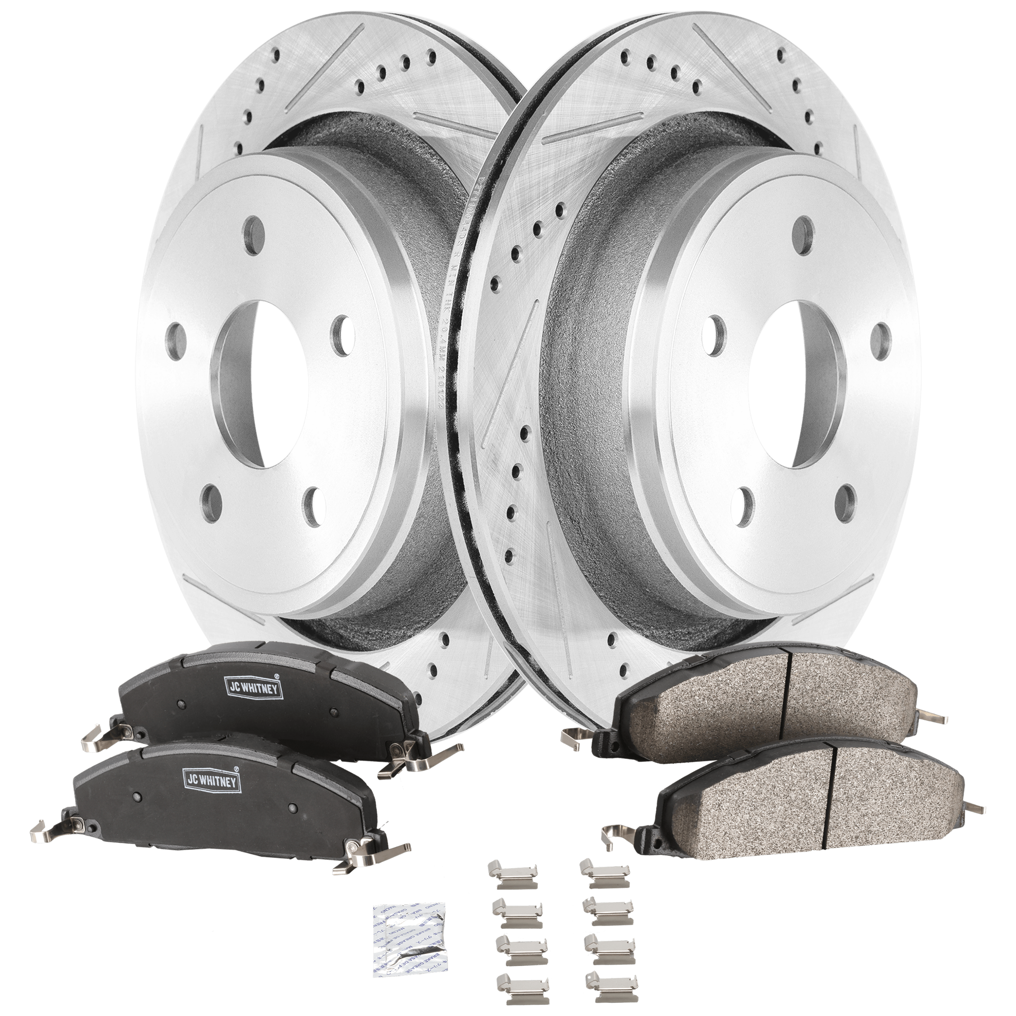 AM RAM 1500-12-12 REAR BRAKE DISC AND PAD KIT 2 Wheel Set SKU KIT 102425 GD509 OEM 19335-53006-67054-145365-49118