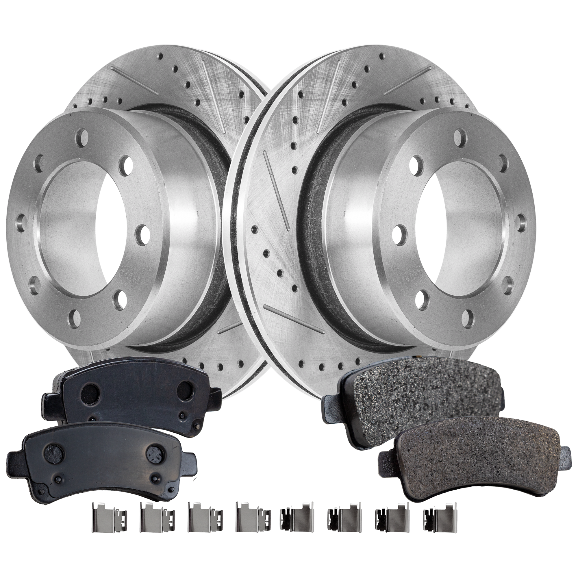 AM PROMASTER 3500-17-17 REAR BRAKE DISC AND PAD KIT 2 Wheel Set SKU KIT 102425 GD512 OEM 68230095AA 68230095AB 68230095