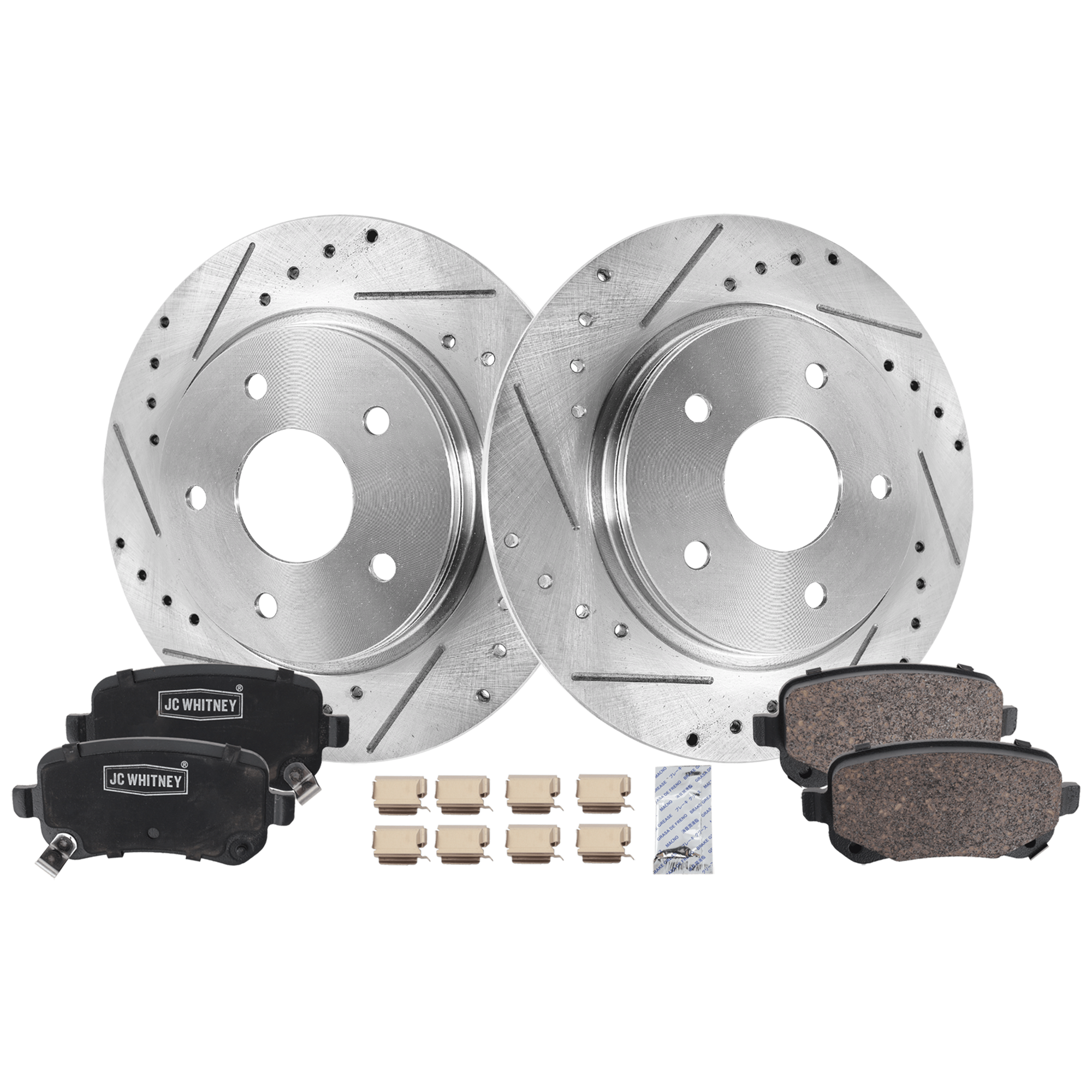 AM GRAND CARAVAN TOWN COUNTRY 08-12 REAR BRAKE DISC AND PAD KIT 2 Wheel Set SKU KIT 102425 GD514 OEM 19302-43167-43538-53050-63052