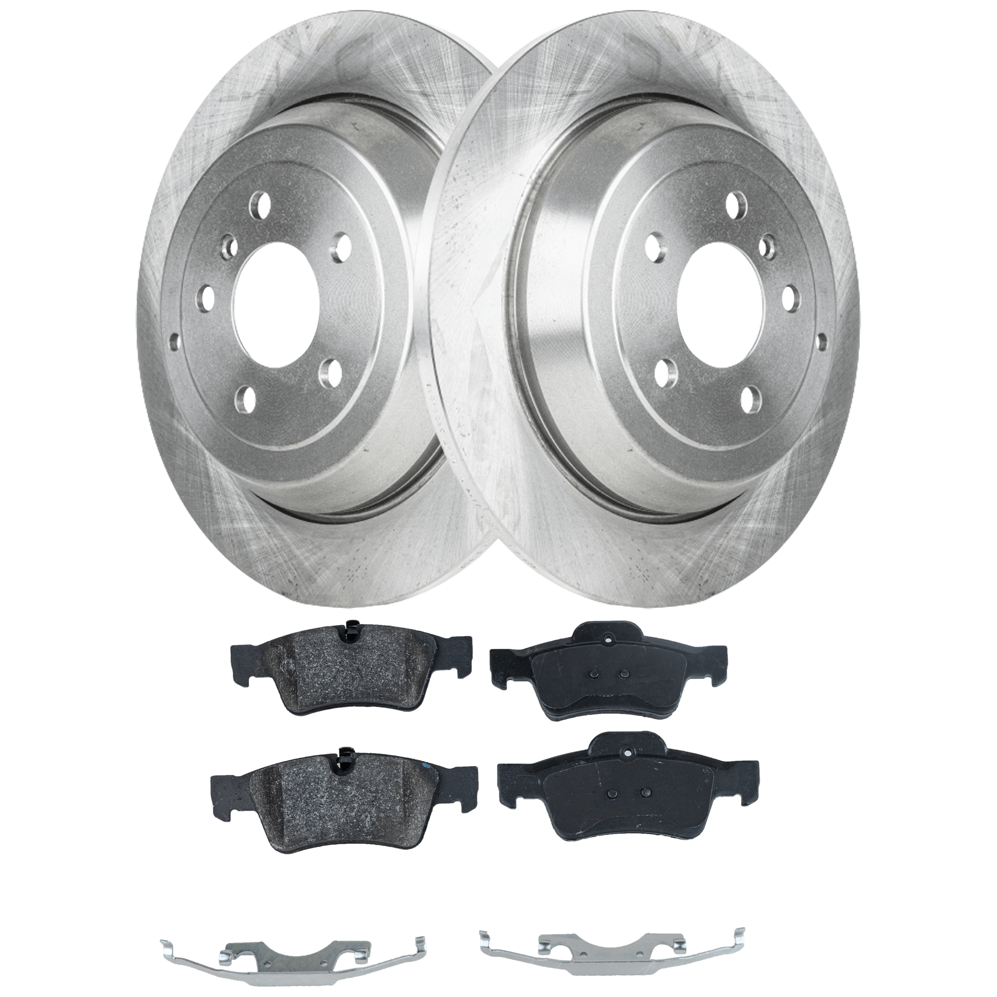 AM R350-06-12 ML350-06-11 REAR BRAKE DISC AND PAD KIT 2 Wheel Set Plain Surface Solid 5 Lugs SKU KIT 102425 GD619 OEM 1644230512-1644231212-00442052