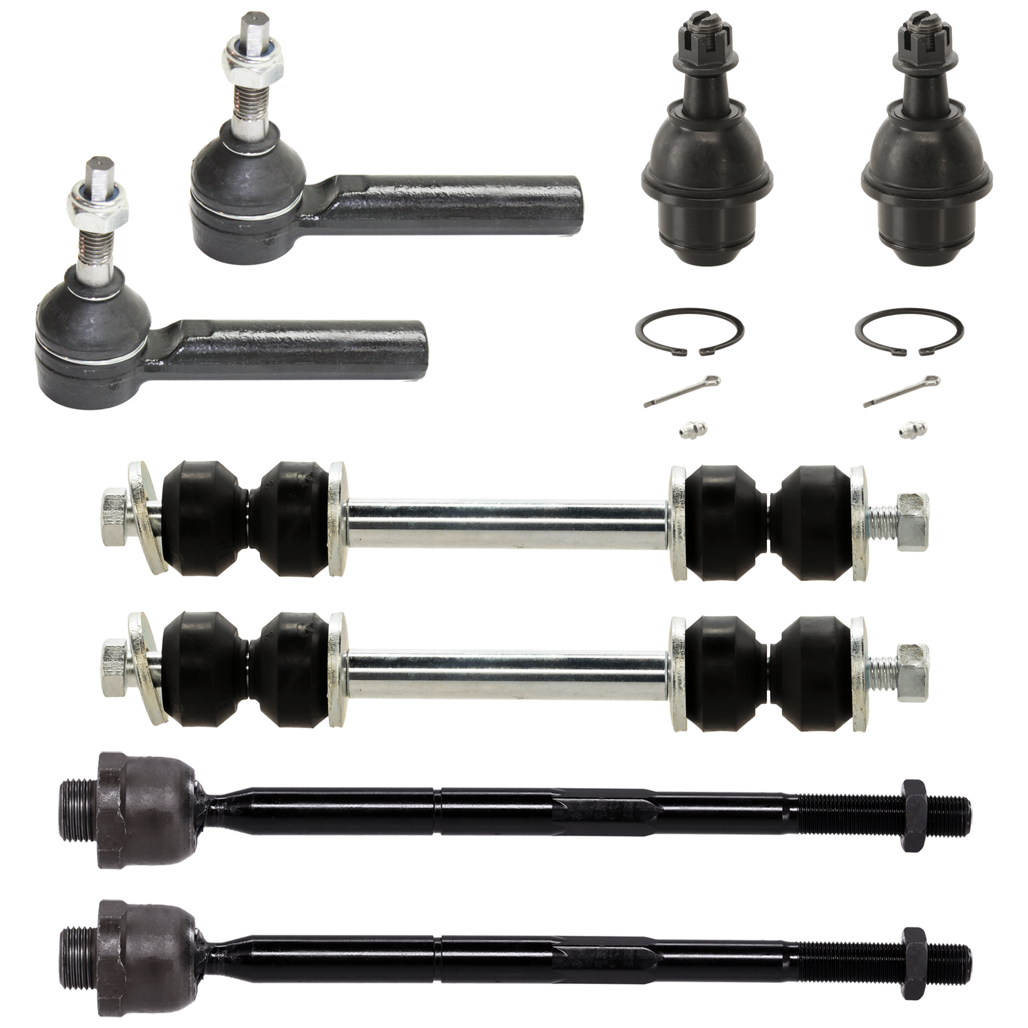 AM AVALANCHE 07-13 ESCALADE 07-14 FRONT SUSPENSION KIT RH AND LH 8 pc kit with Ball Joints Sway Bar Links and Tie Rod Ends SKU KIT 102517-12 OEM 1014457-2601685-5051388-103554