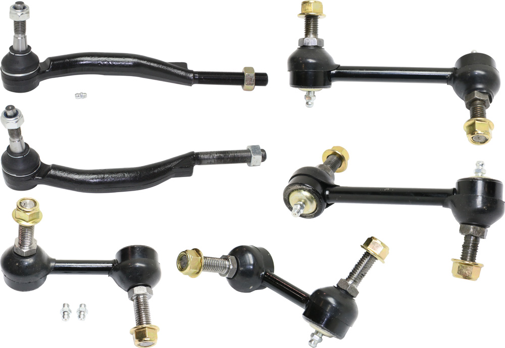AM BRAVADA ENVOY ENVOY 02-03 FRONT TIE ROD RH AND LH Outer 6 pc Kit with Tie Rod Ends and Sway Bar Links SKU KIT 102517-16 OEM 101-650-826-932-234-000-000-000-000