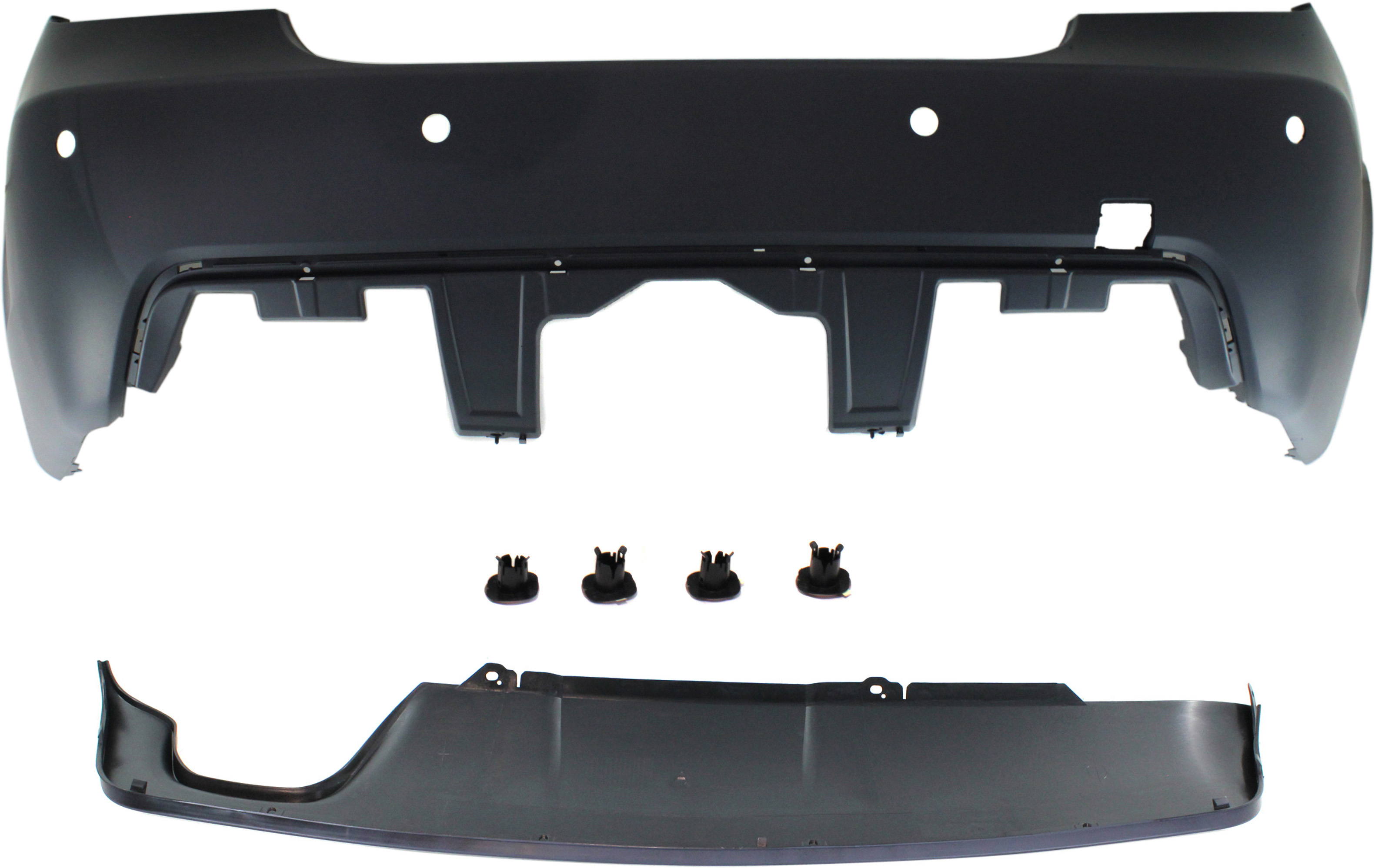 AM 5 SERIES 04-10 REAR BUMPER COVER 2 pc Kit with Lower Trim Cover SKU KIT 102517-23 Partslink BM1100161 BM1195109 OEM 51127897222-51127897215