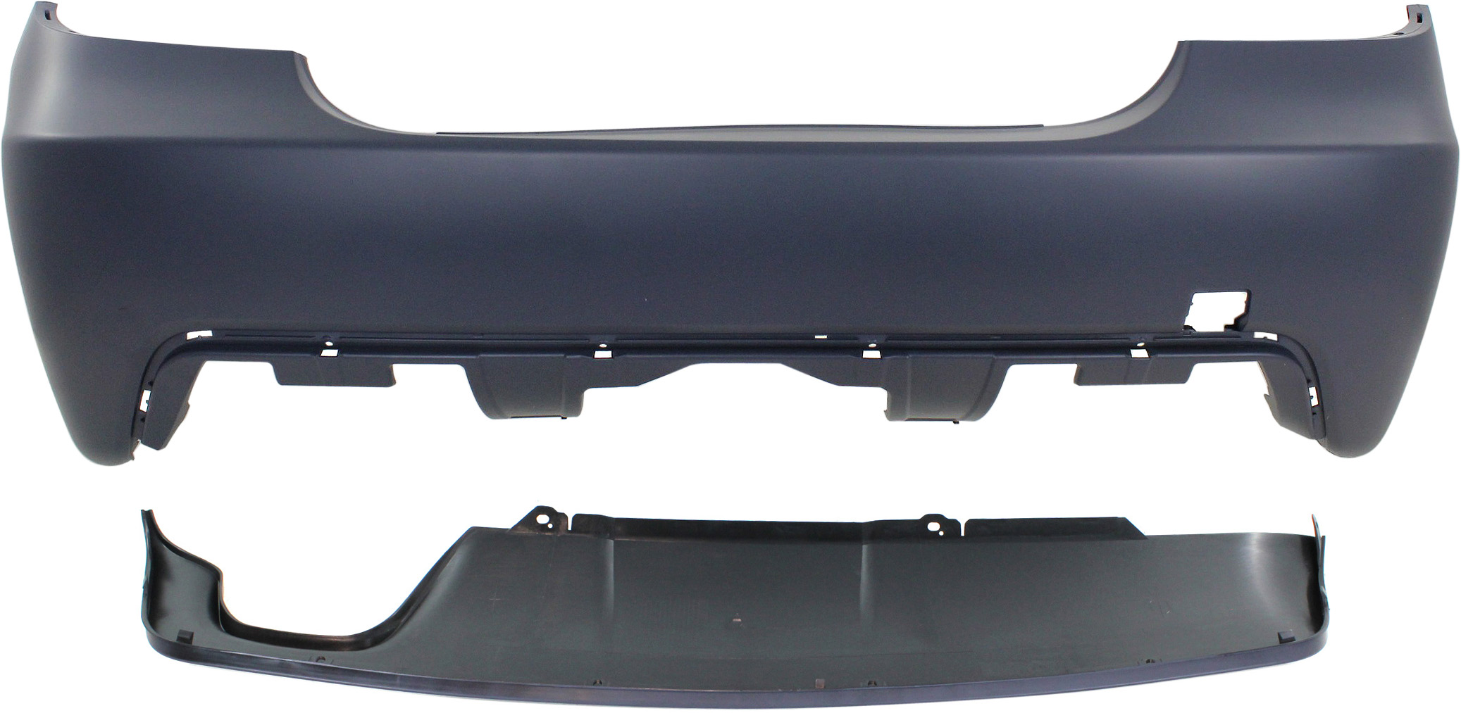 AM 5 SERIES 04-10 REAR BUMPER COVER 2 pc Kit with Lower Trim Cover SKU KIT 102517-24 Partslink BM1100162 BM1195109 OEM 51127897221-51127897215