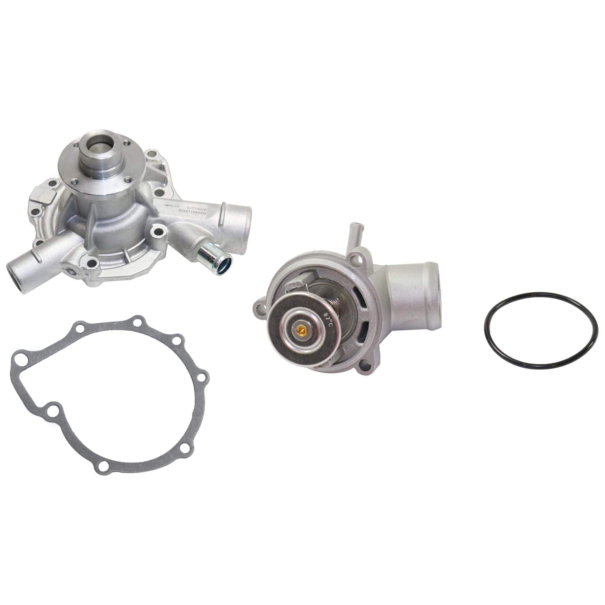 AM SLK230-01-04 WATER PUMP 2 pc kit w Thermostat Housing SKU KIT 102617-06 OEM 1112004201