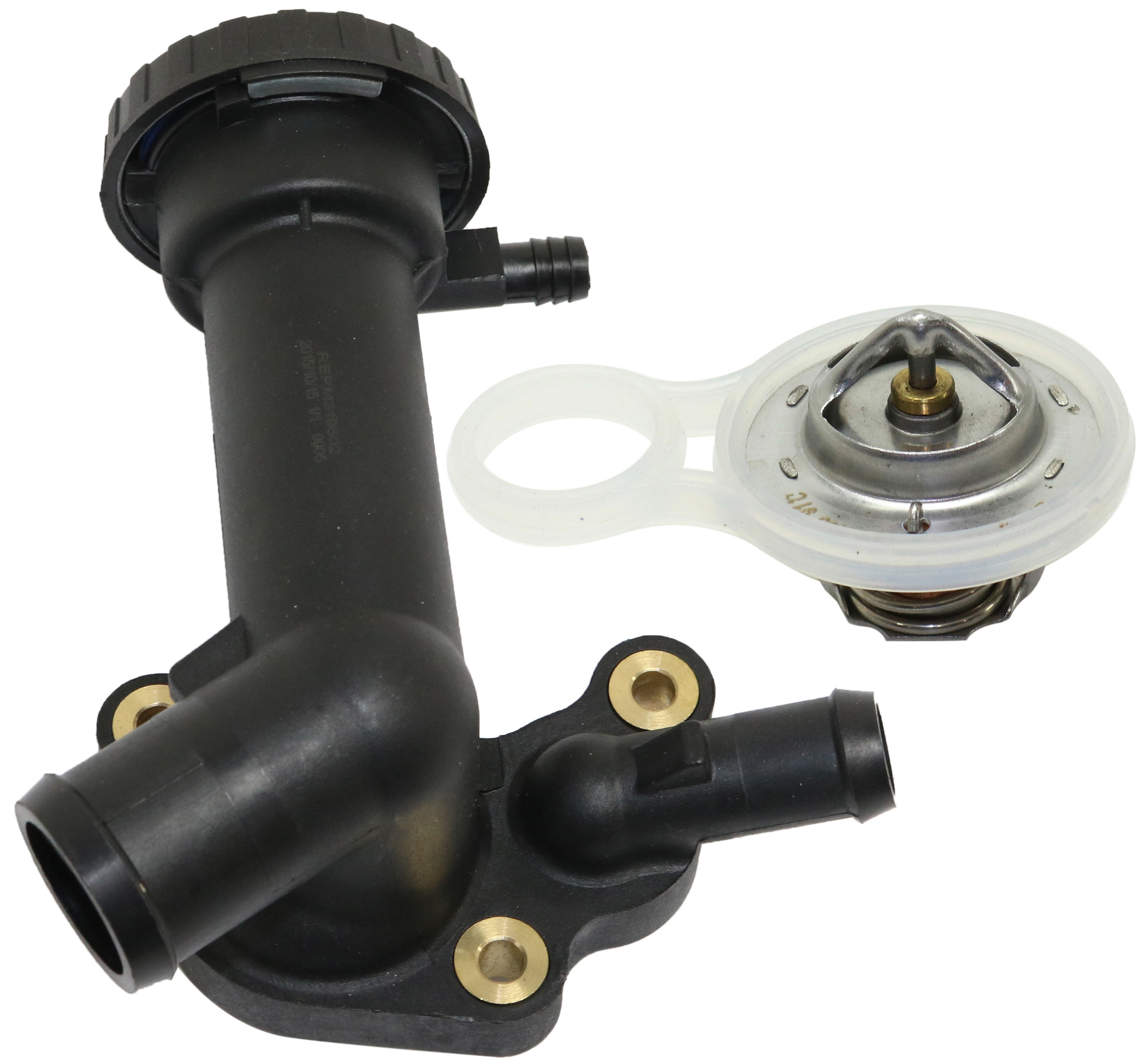 AM COOPER 02-08 THERMOSTAT Set of 2 with Thermostat Housing 4 Cyl 1.6L SKU KIT 102617-12 OEM 11531485847-11537596787-115378