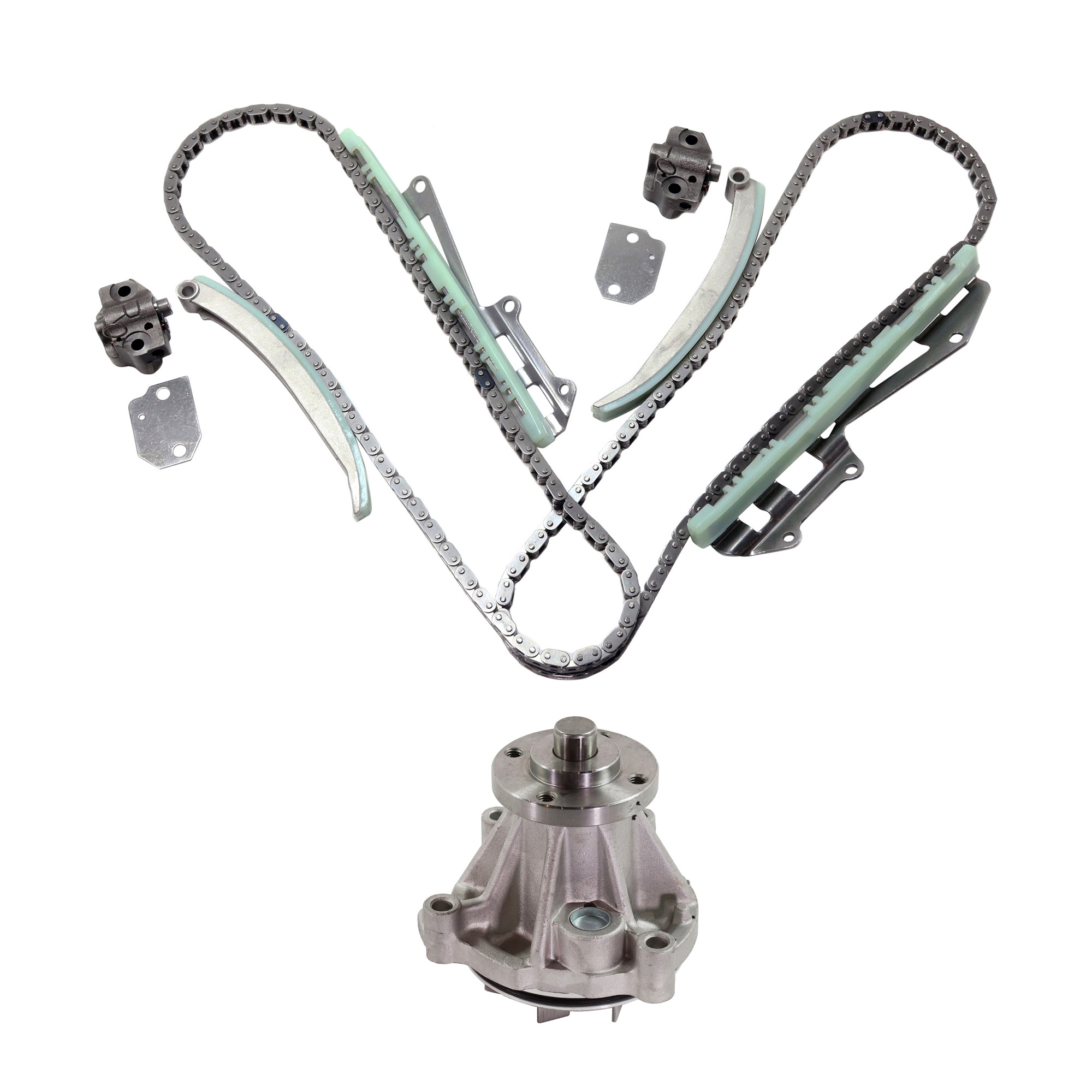 AM THUNDERBIRD 94-97 GRAND MARQUIS 98-01 TIMING CHAIN KIT 2 pc kit with Water Pump SKU KIT 102713-21 OEM F8AZ6256BA 5W7Z6268AA F8AZ62