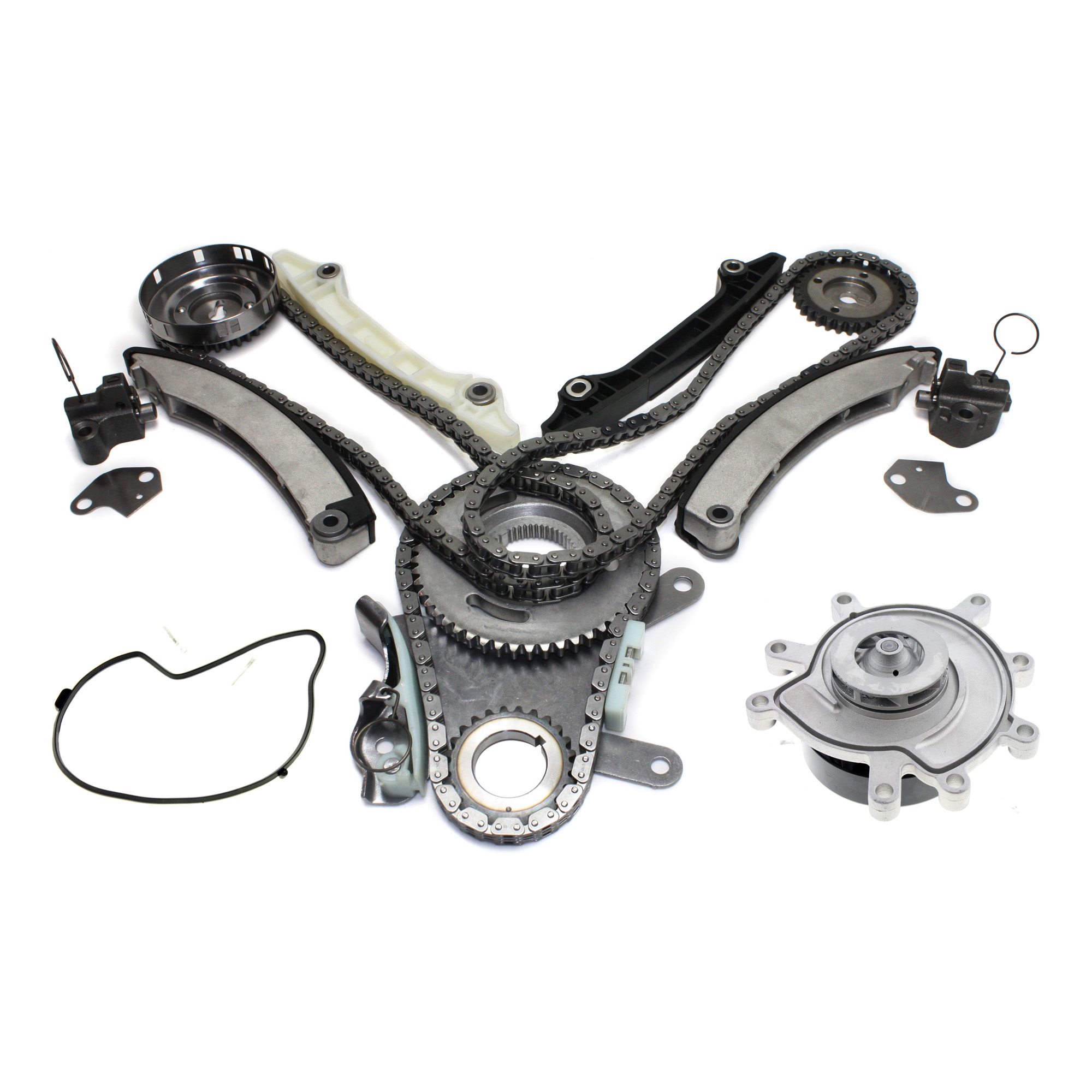 AM LIBERTY RAM 1500-02-03 TIMING CHAIN KIT SOHC 3.7L Engine 2 pc kit w Water Pump SKU KIT 102713-25 OEM 20434-39240-43163-43263-58572