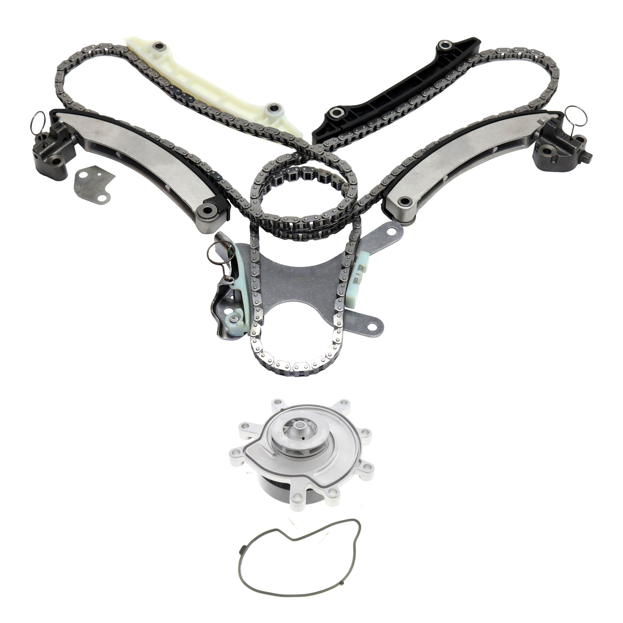AM LIBERTY 02-12 NITRO 07-11 TIMING CHAIN KIT SOHC 3.7L Engine 2 pc kit w Water Pump SKU KIT 102713-26 OEM 90393SC 20434-39240-43163-4326