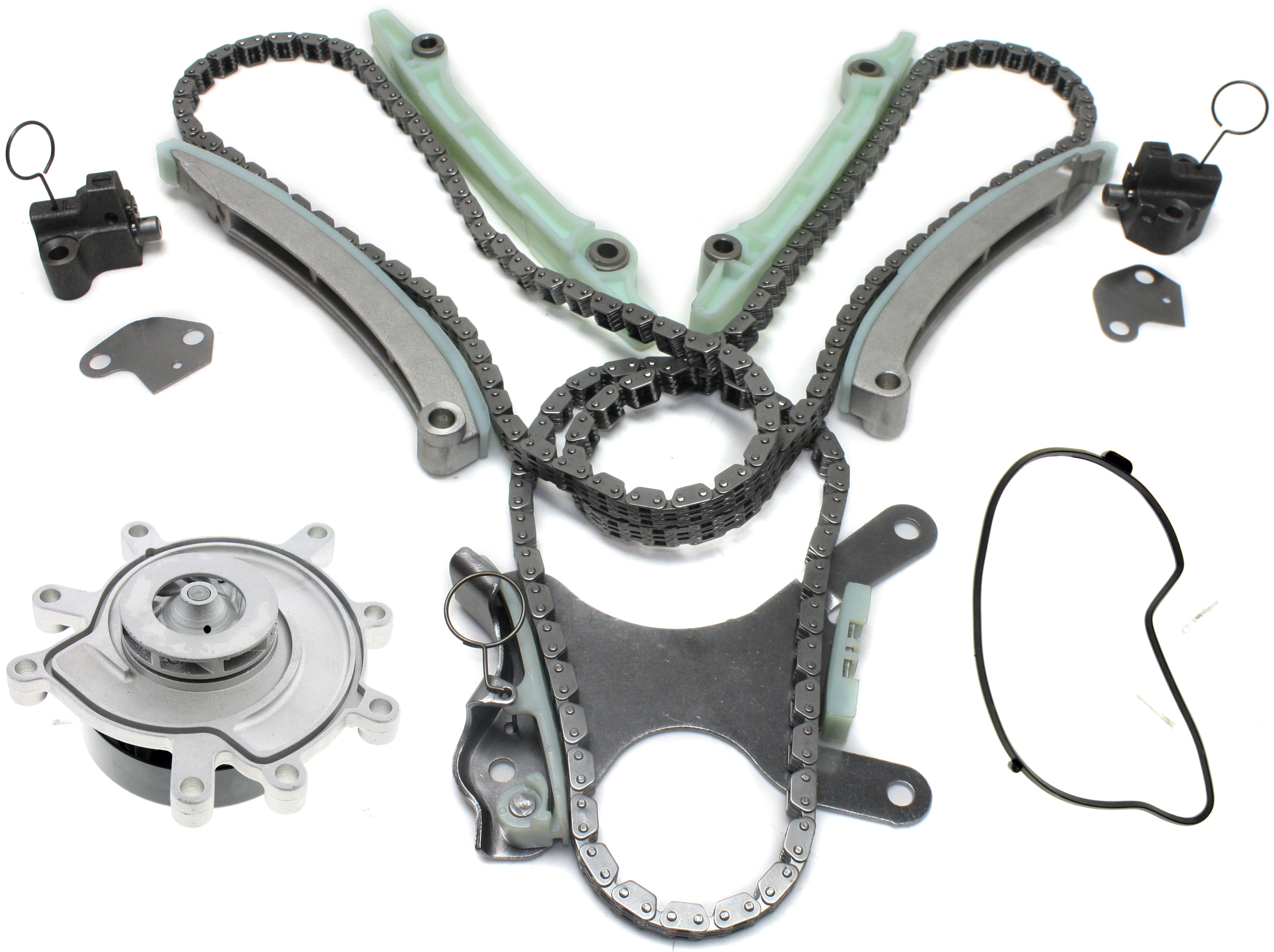 AM GRAND CHEROKEE 99-06 DURANGO 00-07 TIMING CHAIN KIT SOHC 3.7L 4.7L Engine 2 pc kit w Water Pump SKU KIT 102713-28 OEM 90393SX 20434-39240-43163-4326