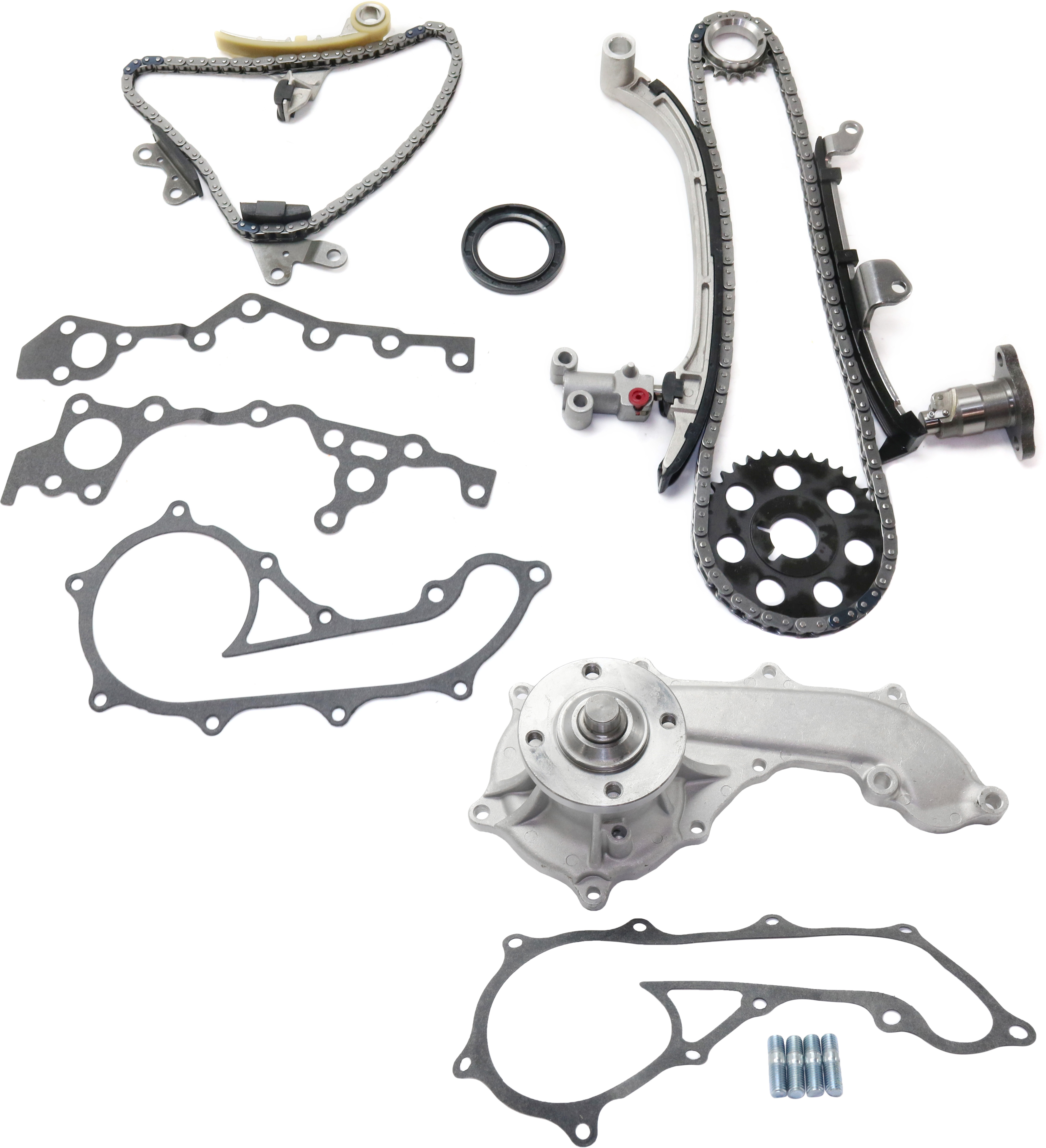 AM T100-94-98 TACOMA 95-04 TIMING CHAIN KIT 2 pc kit with Water Pump SKU KIT 102713-35 OEM 20697-39150-43291-45293-98177