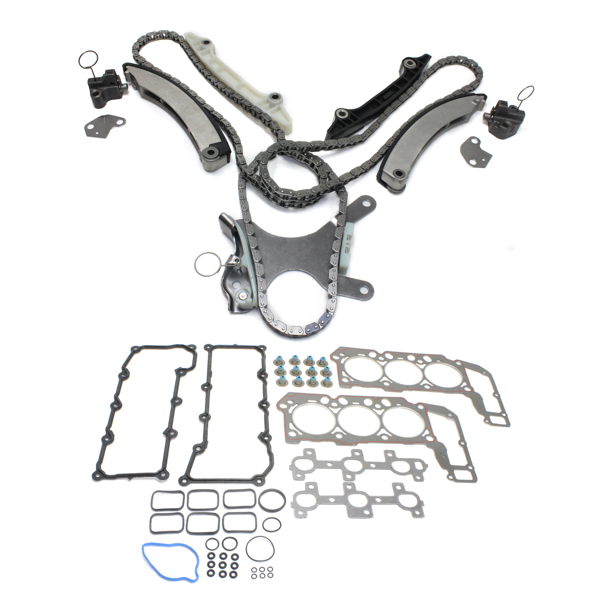 AM LIBERTY RAM 1500-02-05 FRONT TIMING CHAIN KIT 2 pc kit 6 Cyl 3.7L Engine w Cylinder Head Gasket SKU KIT 102713-47