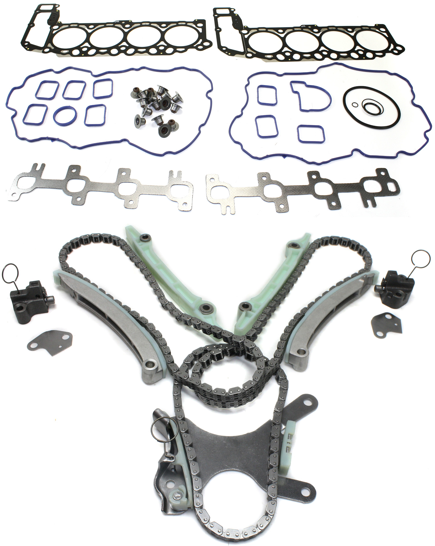 AM GRAND CHEROKEE 99-01 RAM 1500-02-03 FRONT TIMING CHAIN KIT 2 pc kit w Cylinder Head Gasket SKU KIT 102713-49