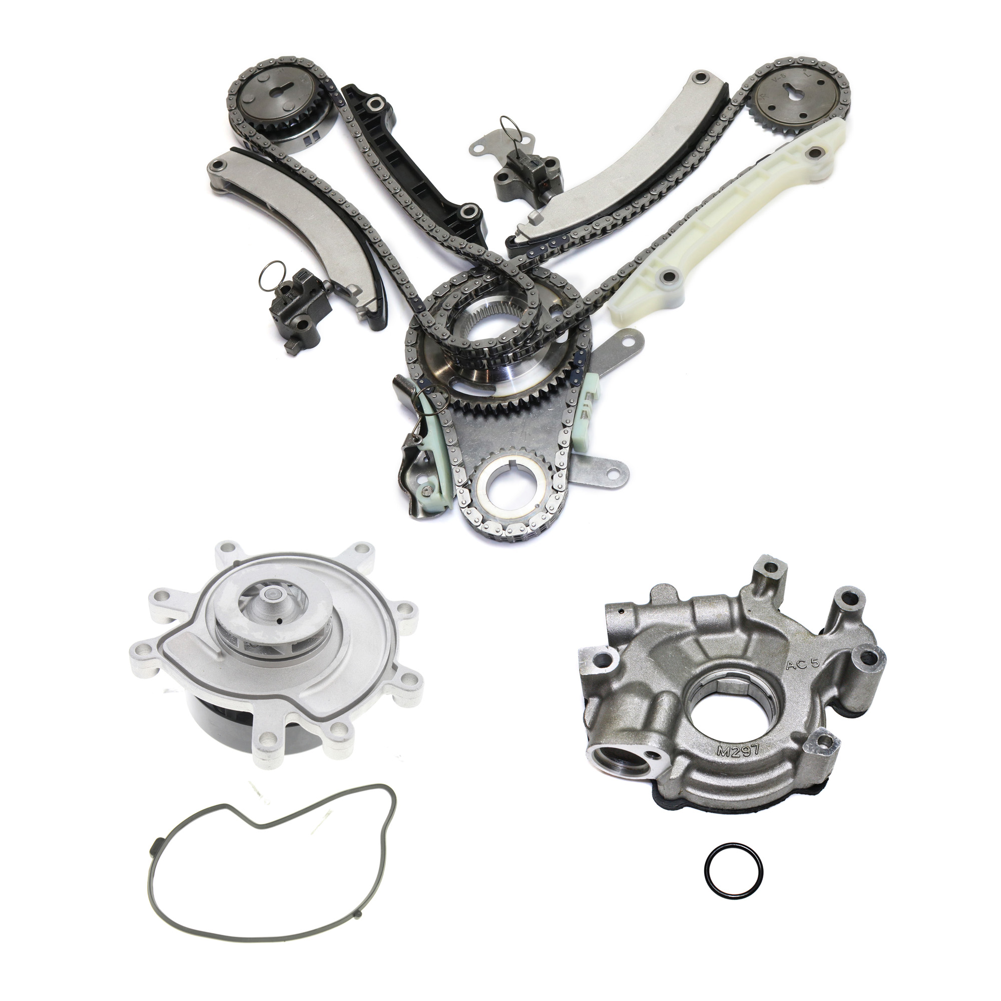AM LIBERTY RAM 1500-02-03 TIMING CHAIN KIT SOHC 3.7L Engine 3 pc kit w Oil Pump and Water Pump SKU KIT 102713-70 OEM 53020827-20434-39240-43163-432