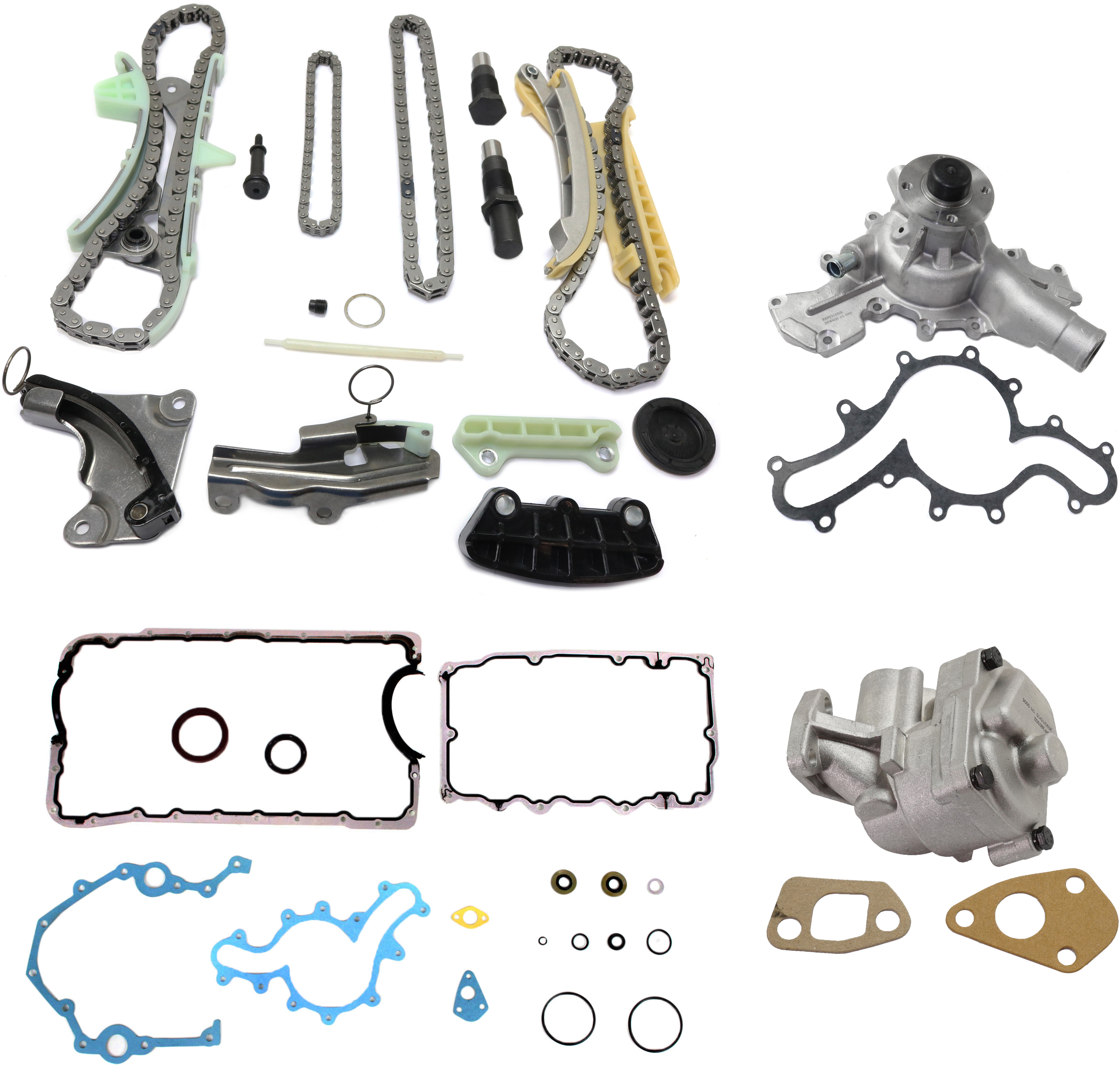 AM EXPLORER 97-04 RANGER 01-04 TIMING CHAIN KIT SOHC 4.0L Engine 4 pc kit w Engine Conversion Gasket Set Oil Pump and Water Pump SKU KIT 102713-80 OEM TK428NG 20227-39166-42108-4327
