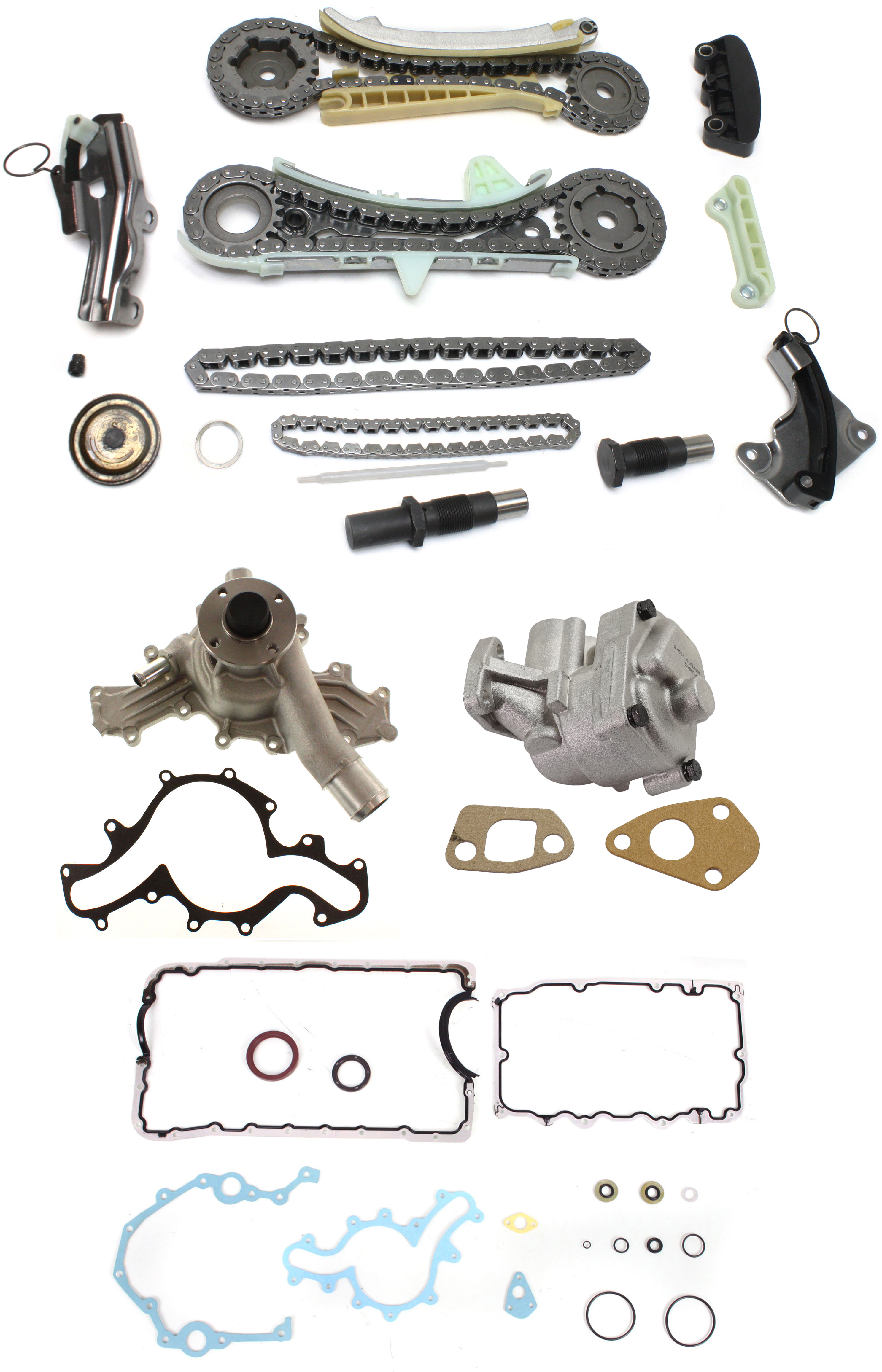 AM EXPLORER 97-04 RANGER 01-04 TIMING CHAIN KIT SOHC 4.0L Engine 4 pc kit w Engine Conversion Gasket Set Oil Pump and Water Pump SKU KIT 102713-81 OEM 20227-39166-42108-43279-58543