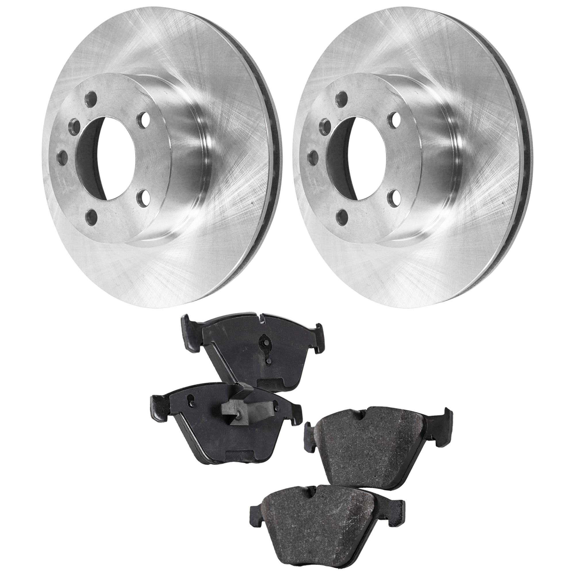 AM 328XI 07-07-328I 07-07 FRONT BRAKE DISC AND PAD KIT 2 Wheel Set Plain Surface Vented 5 Lugs SKU KIT 103125 GD005 OEM 34116764643-34116772669-341168