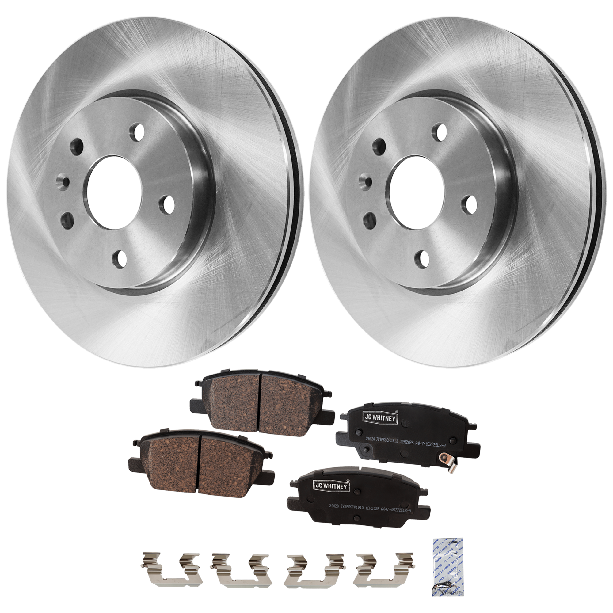 AM MALIBU 16-16 FRONT BRAKE DISC AND PAD KIT 2 Wheel Set Plain Surface Vented 5 Lugs SKU KIT 103125 GD019 OEM 569064-569422-13501308-2332628