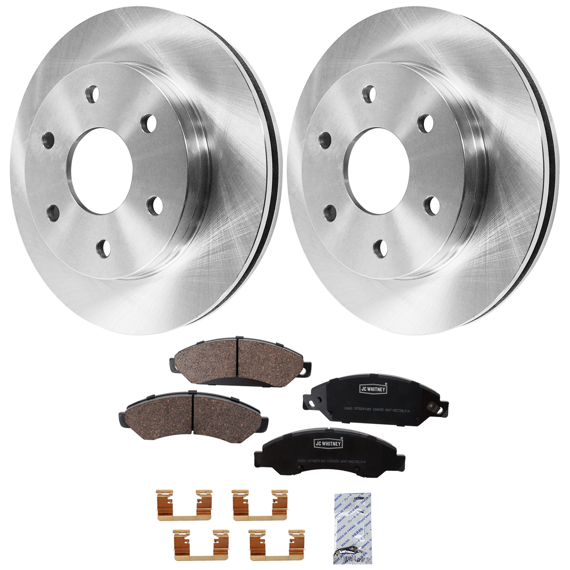 AM SIERRA 1500-05-06 FRONT BRAKE DISC AND PAD KIT 2 Wheel Set Plain Surface Vented 6 Lugs SKU KIT 103125 GD032 OEM 18060214-15716362-19241877-192
