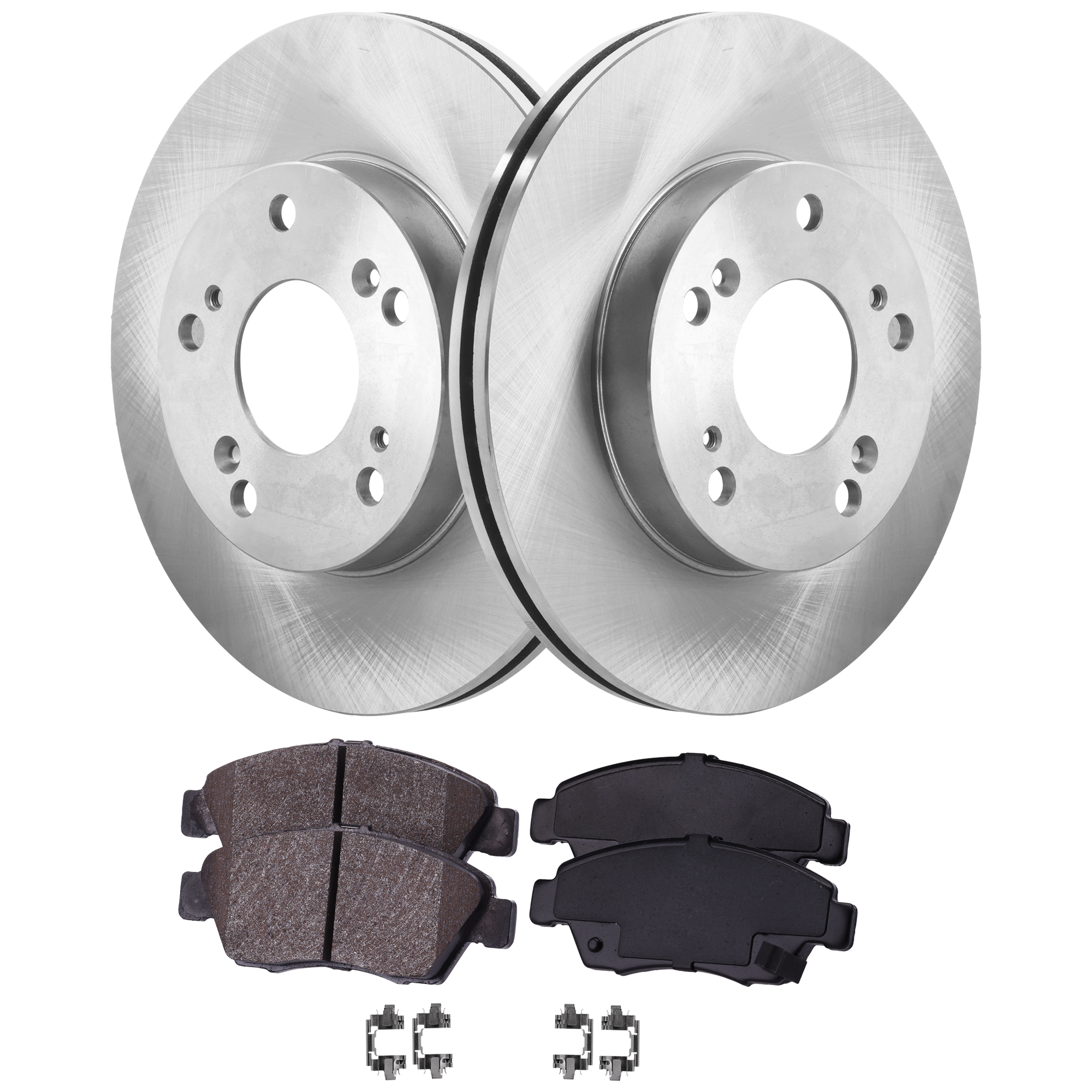 AM CIVIC 04-04 FRONT BRAKE DISC AND PAD KIT 2 Wheel Set Plain Surface Vented 5 Lugs SKU KIT 103125 GD080 OEM 45251S6M000-45251S7AJ10-45251S