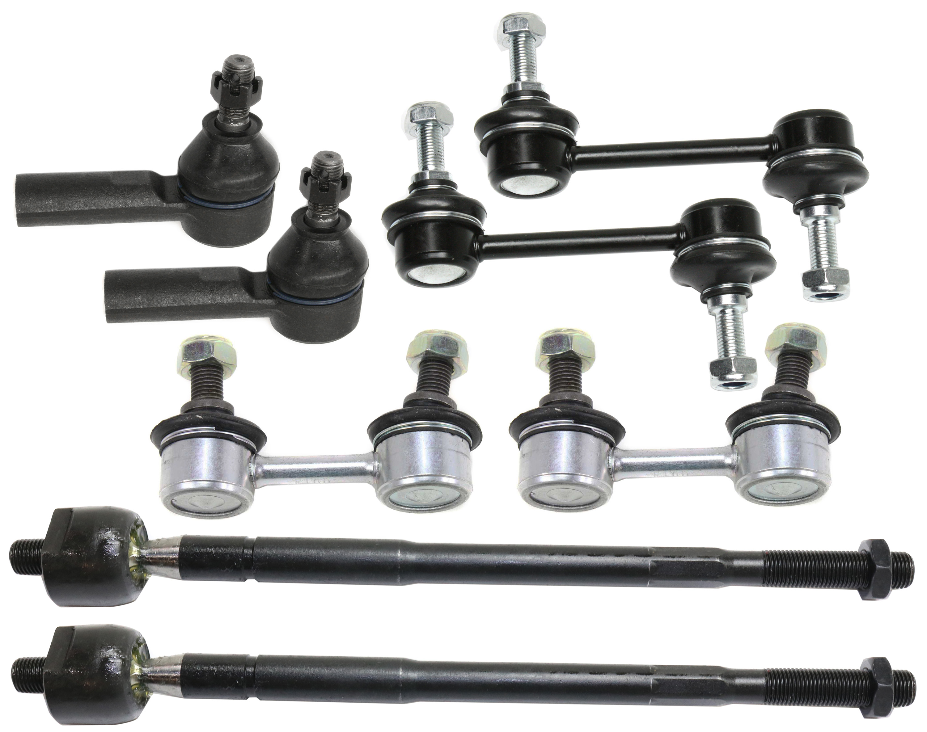 AM COROLLA 93-02 PRIZM 98-02 FRONT SUSPENSION KIT RH AND LH 8 pc kit with Sway Bar Links and Tie Rod Ends SKU KIT 110117-12 OEM 18087-656002-1014874-265213