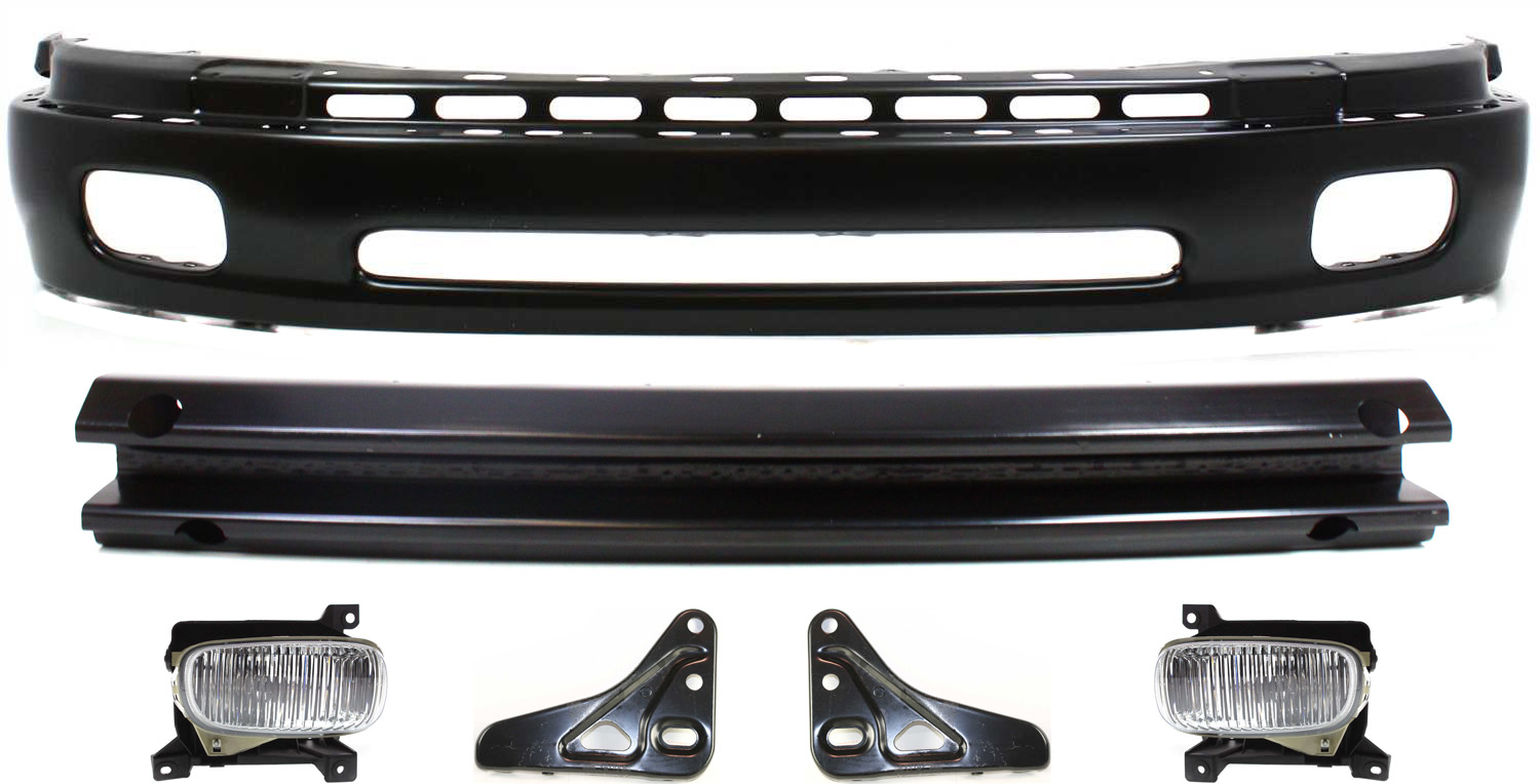 AM TUNDRA 00-03 FRONT BUMPER Lower 6 pc kit with Bumper Reinforcement Bumper Brackets and Fog Lights SKU KIT 110217-06 Partslink TO1002171 TO1066127 TO1067127 TO1006168 TO2592102 TO2593102 OEM 521010C010-521420C010-521410C0