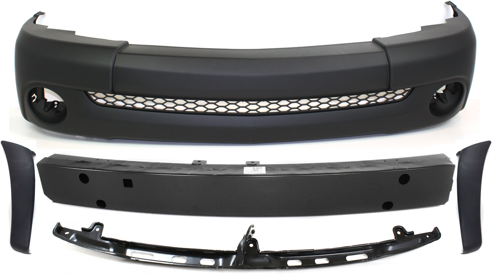 AM TUNDRA 03-06 FRONT BUMPER COVER 5 pc Kit Primed Plastic Base Model Regular Cab with Bumper Reinforcement Bumper Retainer and Bumper Ends SKU KIT 110217-11 Partslink TO1000254 TO1004172 TO1005172 TO1006189 TO1031105 OEM 521190C050-521130C901-521120C9