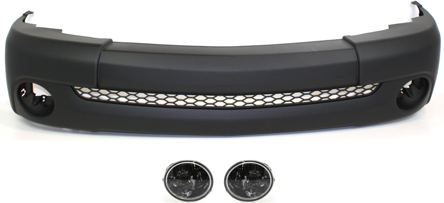 AM TUNDRA 03-06 FRONT BUMPER COVER 3 pc Kit Primed Plastic Base Model Regular Cab with Fog Lights SKU KIT 110217-15 Partslink TO1000254 TO2592112 TO2593112 OEM 521190C050-812200C021-812100C0