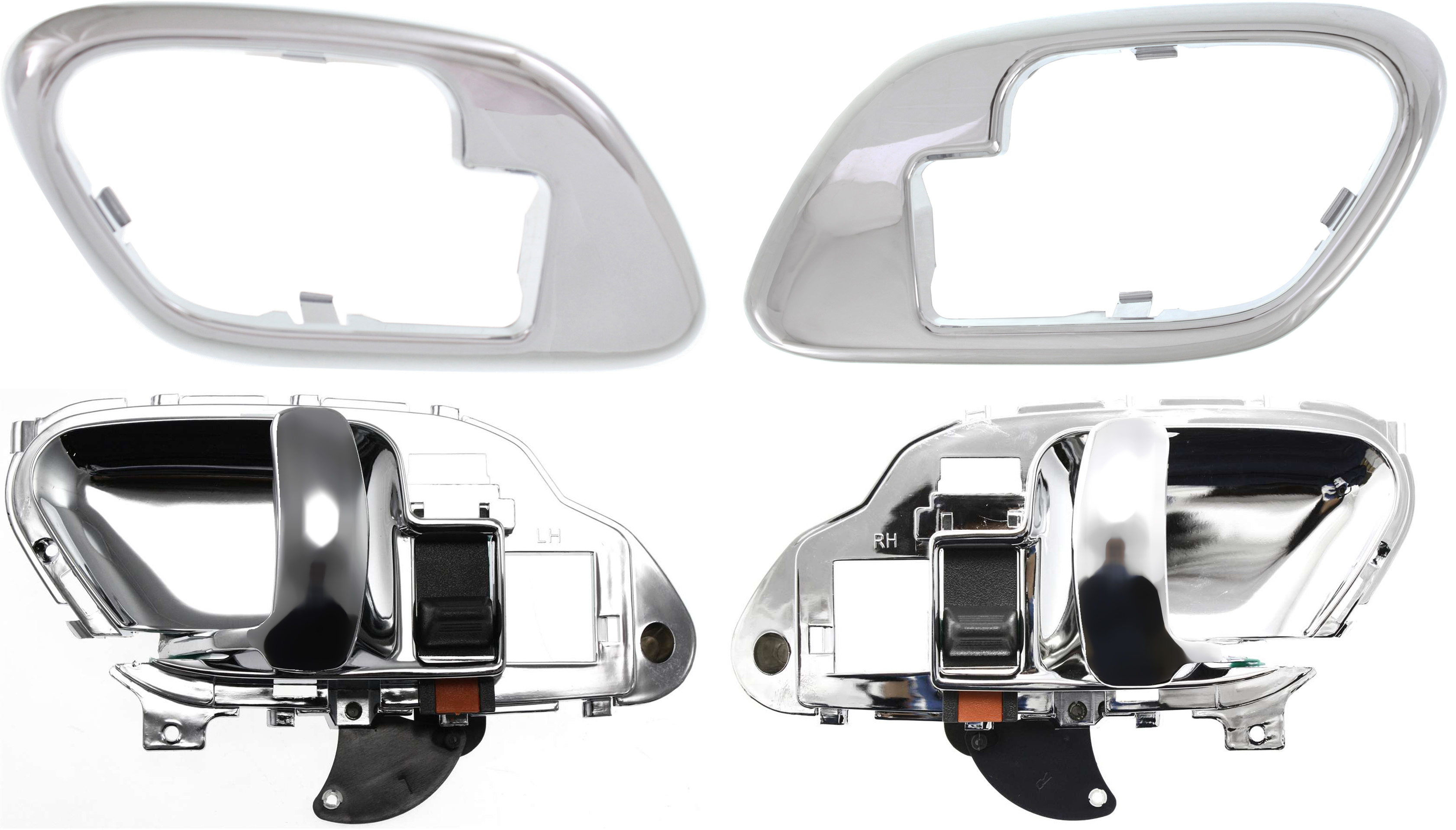 AM C K FULL SIZE P U 95-00 SUBURBAN 95-99 FRONT OR REAR INTERIOR DOOR HANDLE RH AND LH All Chrome 4 pc Kit with Door Handle Trim SKU KIT 110519-02 OEM 15708044 PFM 15708043 PFM Perf