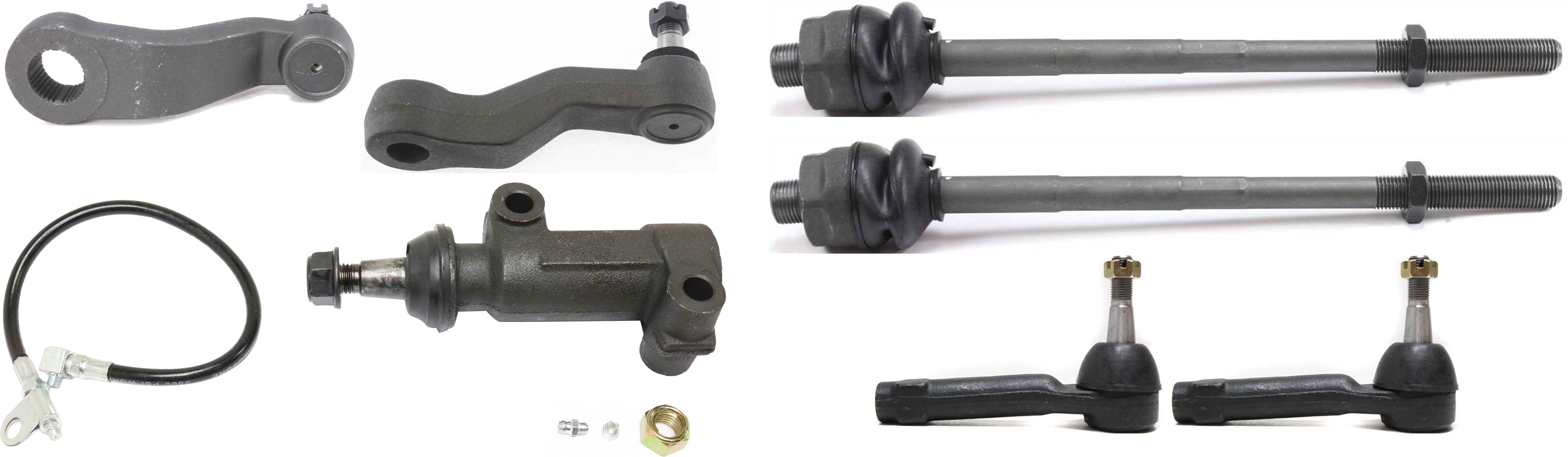 AM SIERRA SILVERADO 99-07 FRONT SUSPENSION KIT RH AND LH 7 pc Kit with Idler Arm Idler Arm Bracket Pitman Arm and Tie Rod Ends SKU KIT 110615-01 OEM 190165-2683714-4501120-1247