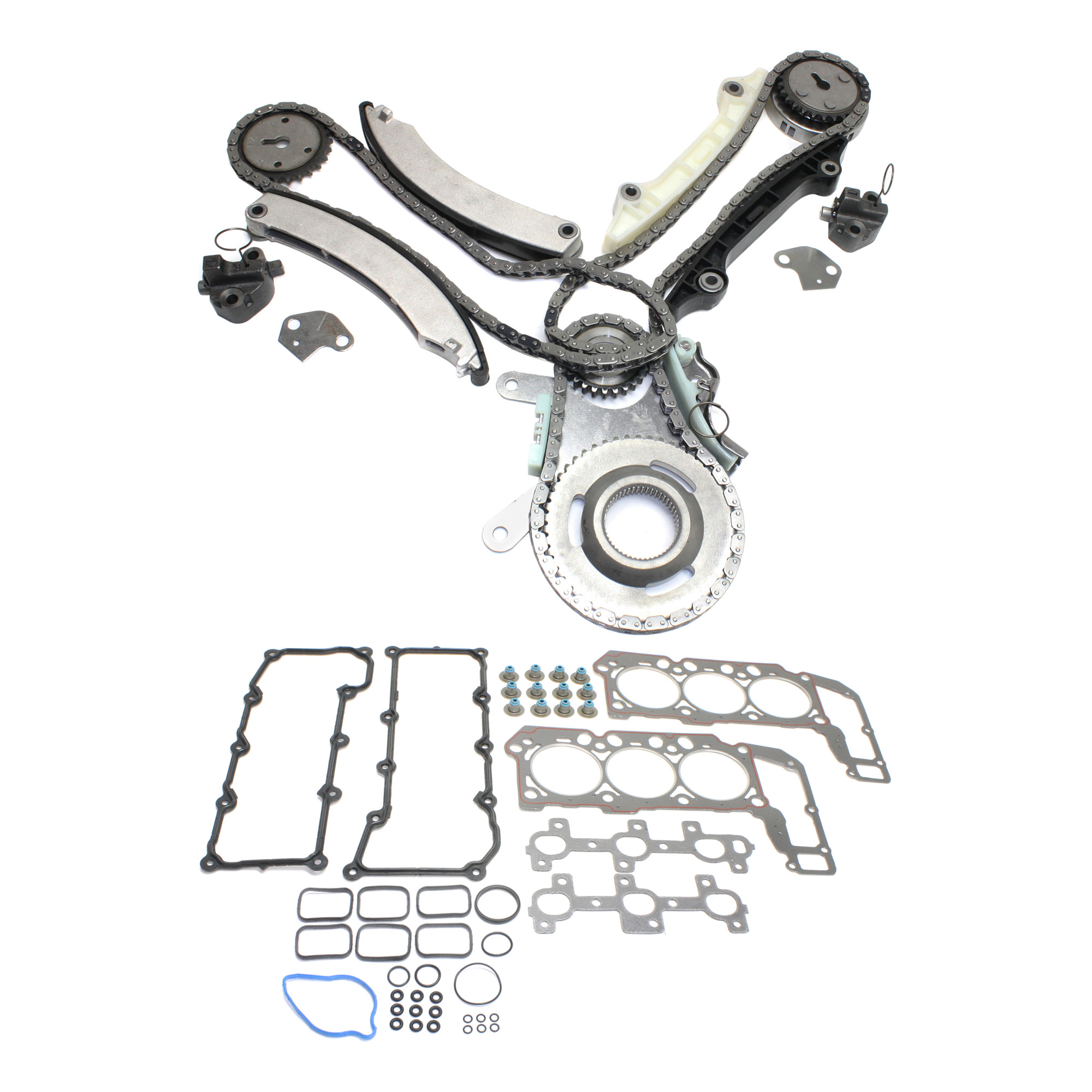 AM LIBERTY RAM 1500-04-05 TIMING CHAIN KIT 2 pc kit 6Cyl 3.7L Engine w Cylinder Head Gasket SKU KIT 110713-08