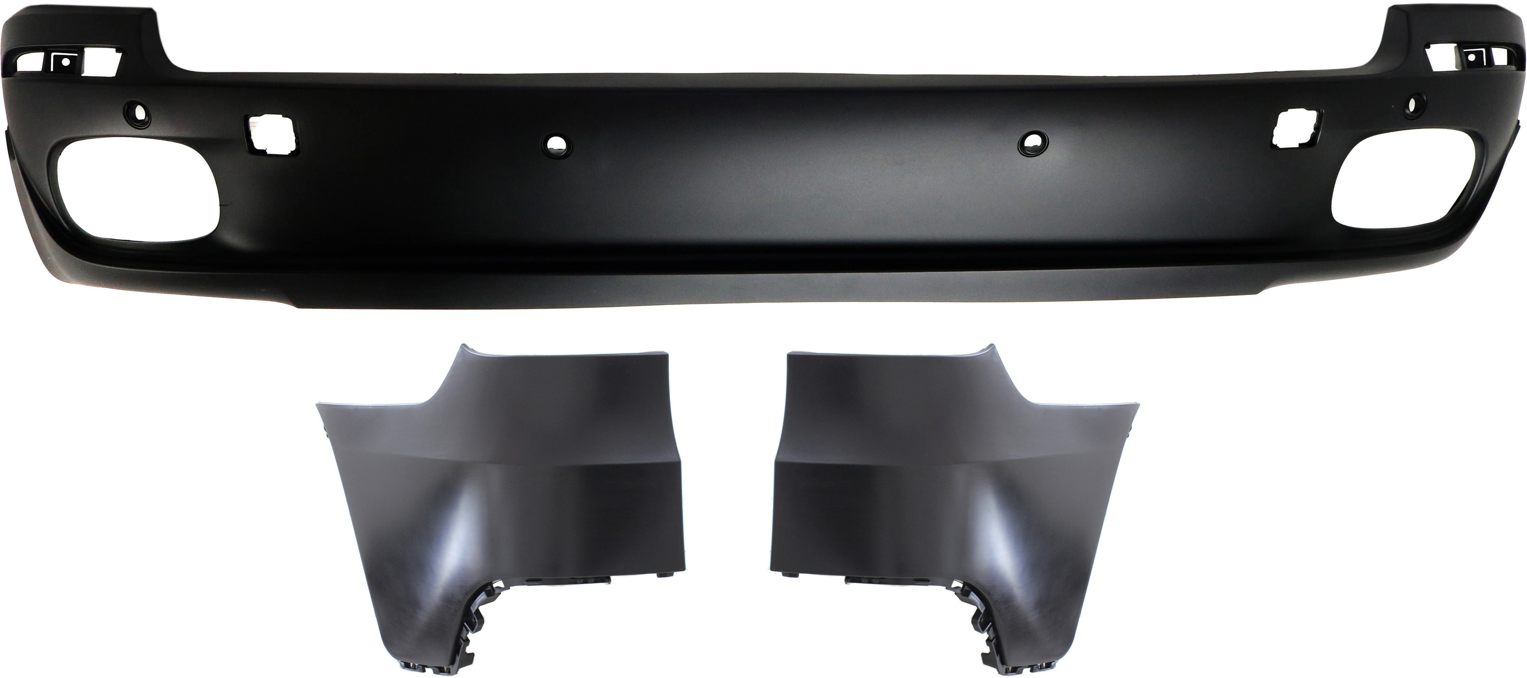 AM X5-07-10 REAR BUMPER COVER 3 pc kit with Bumper Ends SKU KIT 110817-03 Partslink BM1100173 BM1116100 BM1117100 OEM 5-112-717-828-051-120-000-000-000-000