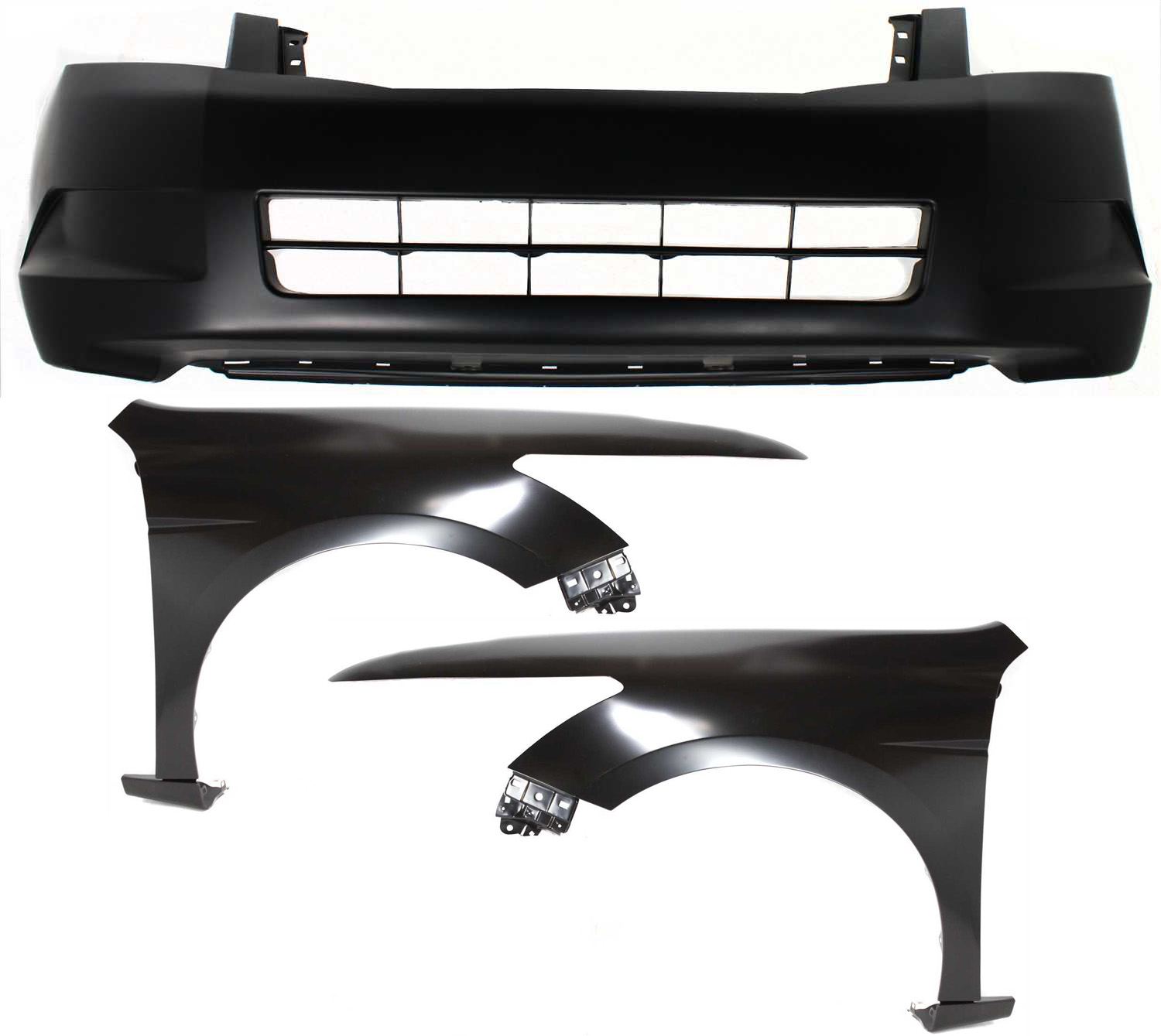 AM ACCORD 08-10 FRONT FENDER RH AND LH 3 pc Kit Includes Bumper Cover CAPA SKU KIT 110817-100 Partslink HO1000254C HO1240173C HO1241173C OEM 04711TA0A90ZZ 60210TA0A91ZZ 60