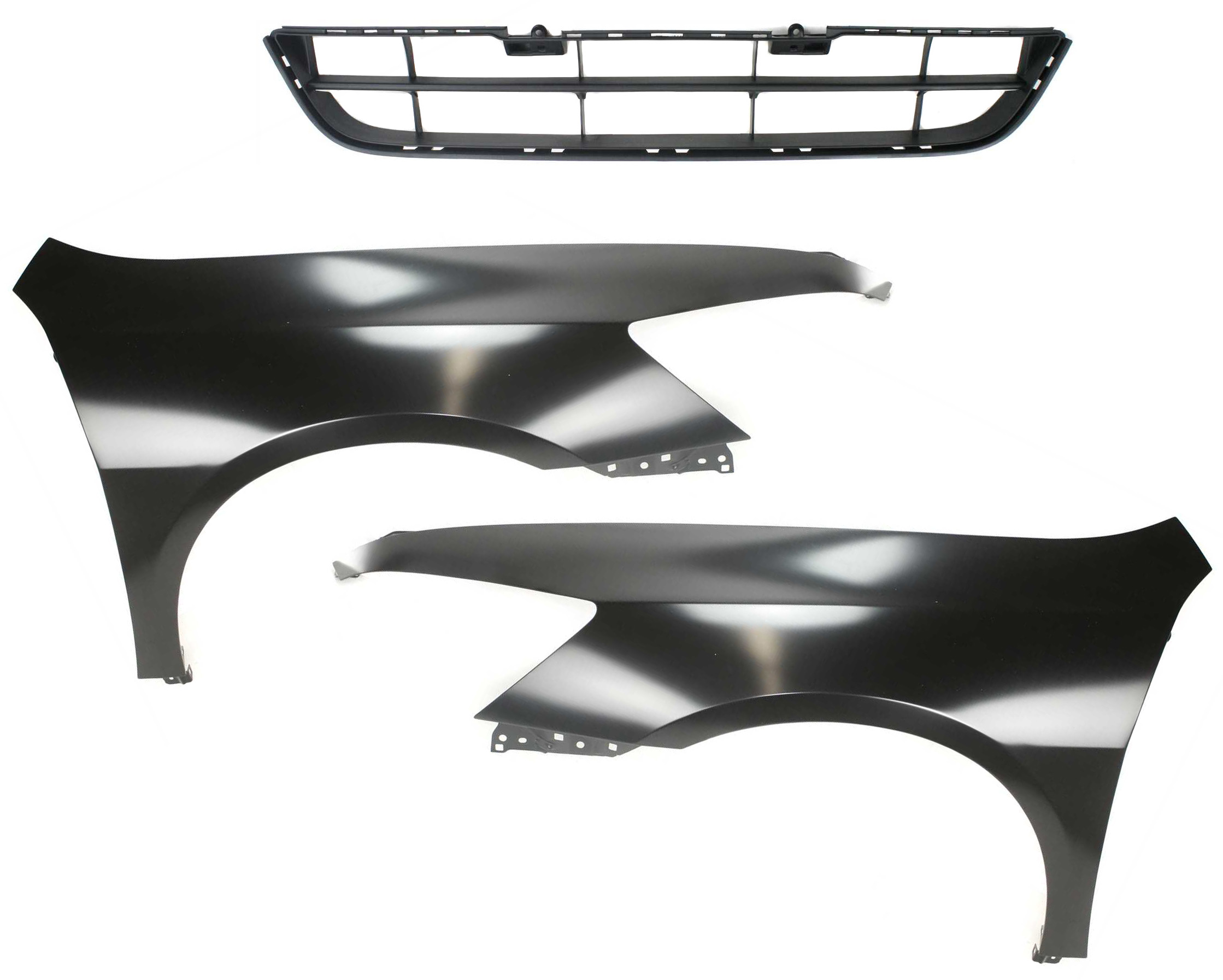 AM ACCORD 06-07 FRONT FENDER RH AND LH 3 pc Kit Primed with Bumper Grille SKU KIT 110817-83 Partslink HO1241157 HO1240157 HO1036101 OEM 04620SDAA90ZZ 04630SDAA90ZZ 71
