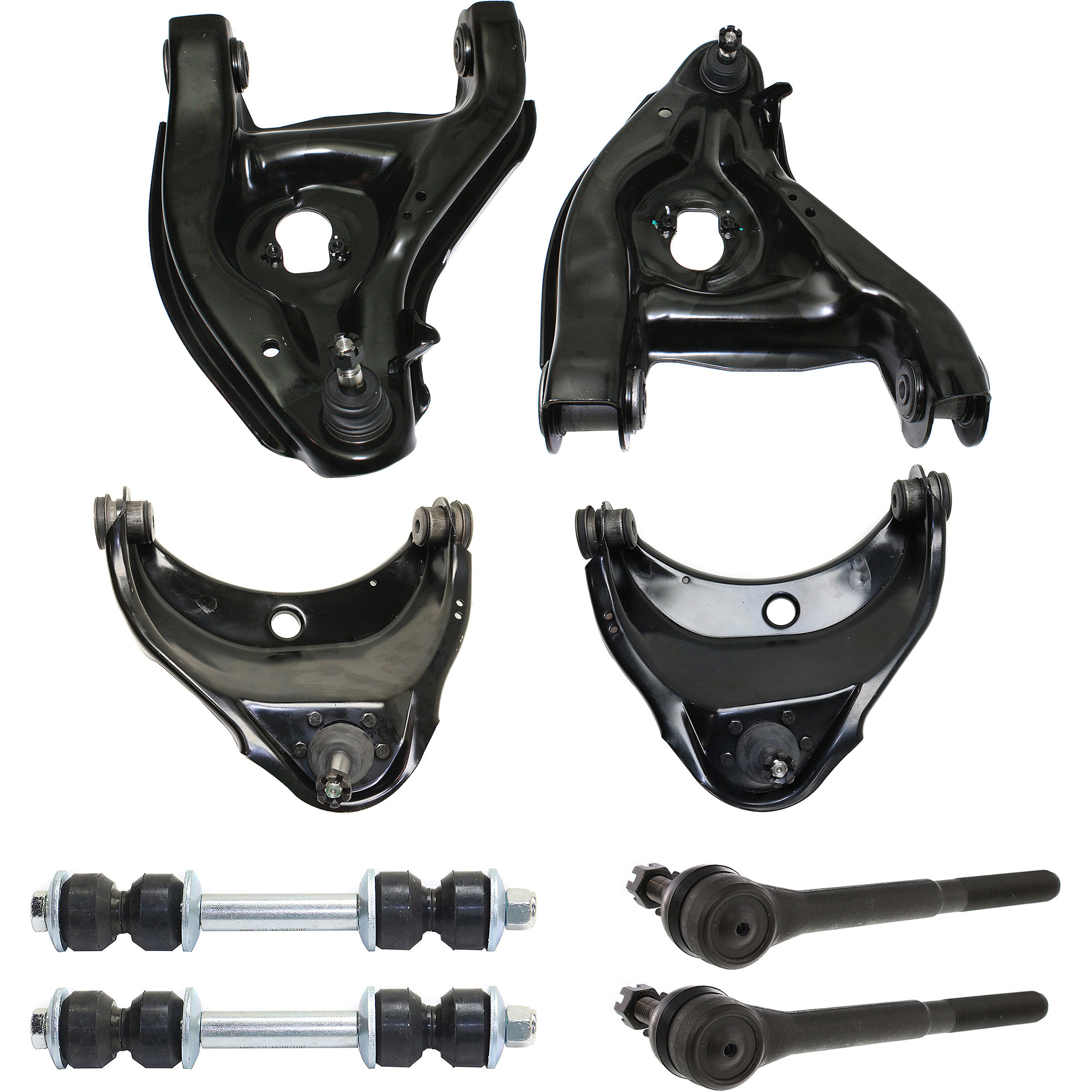AM C K FULLSIZE P U 88-00 FRONT SUSPENSION KIT RH AND LH 8 pc kit with Control Arms Sway Bar Links and Tie Rod Ends SKU KIT 110822-01 OEM 12361036-12361035-15665555-156
