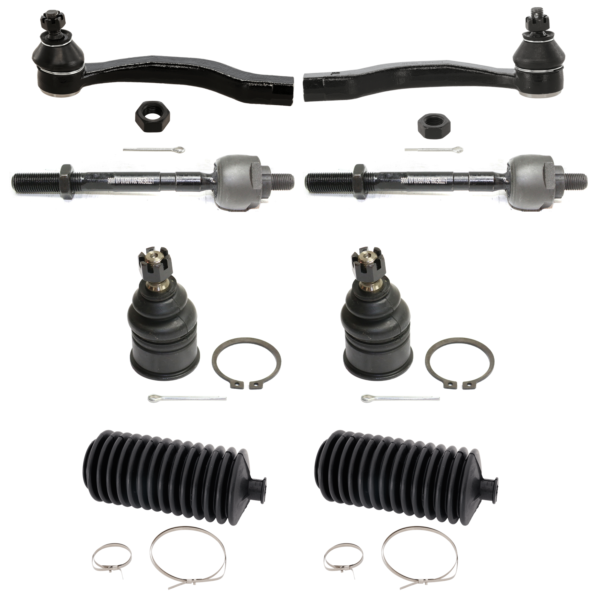AM CIVIC 92-95 CIVIC DEL SOL 93-97 SUSPENSION KIT RH AND LH 8 pc kit w Ball Joints Steering Rack Boots and Tie Rod Ends SKU KIT 110822-03 OEM 104216-254007-1014786-2601427