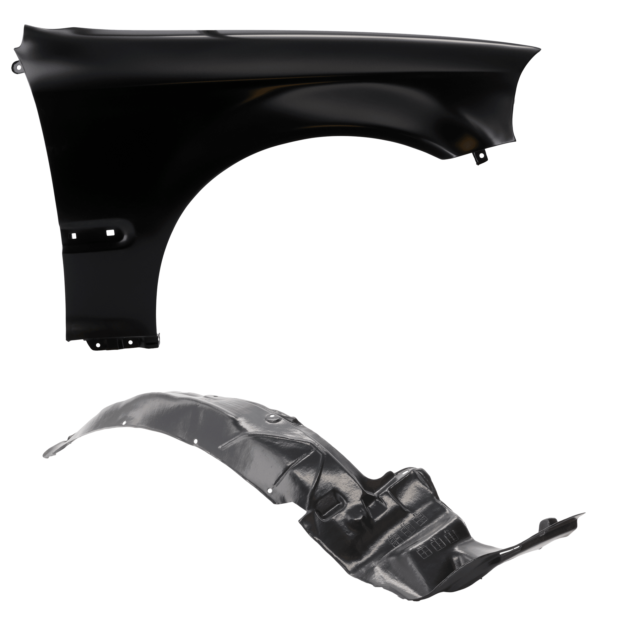 AM CIVIC 96-98 FRONT FENDER RH 2 pc Kit Primed w Fender Liner SKU KIT 110916-13 Partslink HO1241143 HO1249103 OEM 60211S04A00ZZ 74101S04010