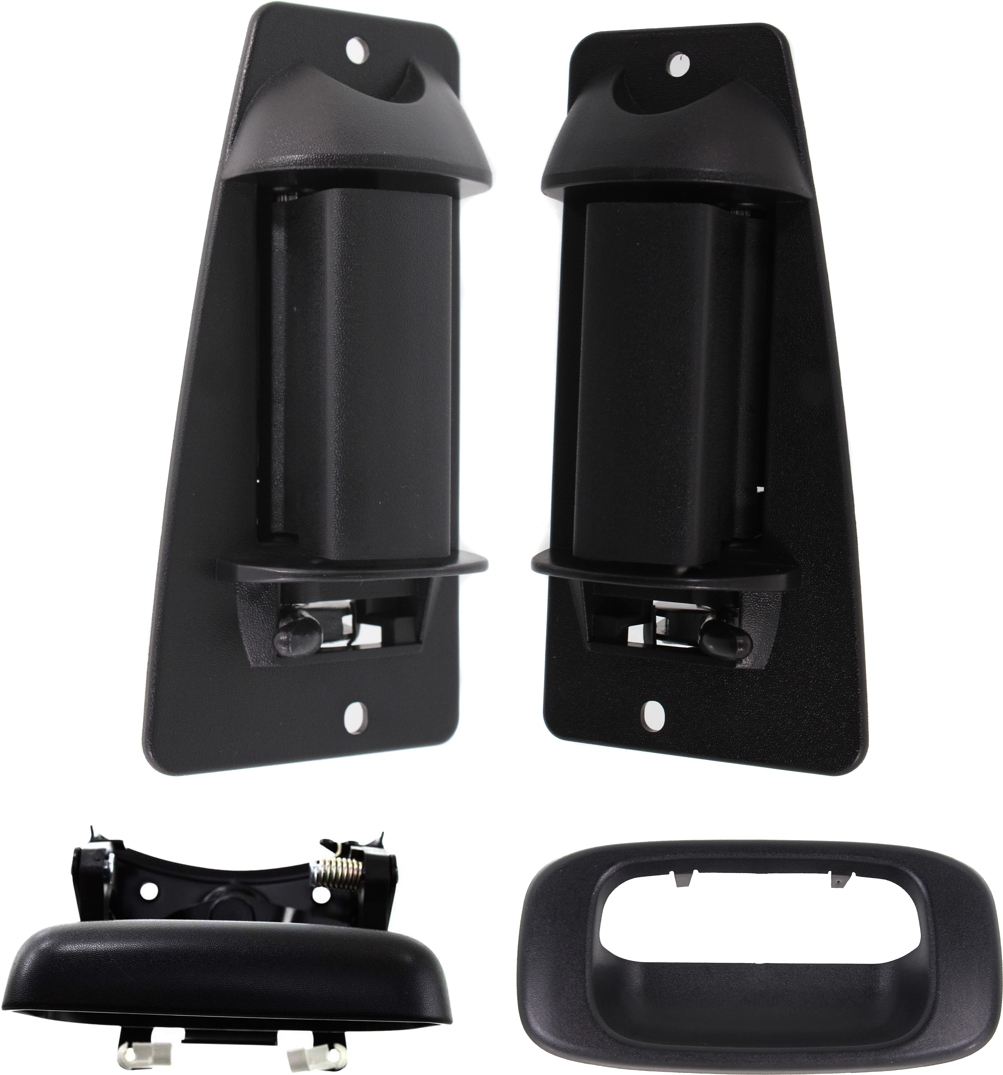 AM SIERRA SILVERADO FULLSIZE P U 99-07 REAR TAILGATE HANDLE 4 pc Kit with Exterior Door Handle SKU KIT 110916-32 Partslink GM1915105 GM1916102 GM1520115 GM1521115 OEM 15997911-15228539-15758172-157